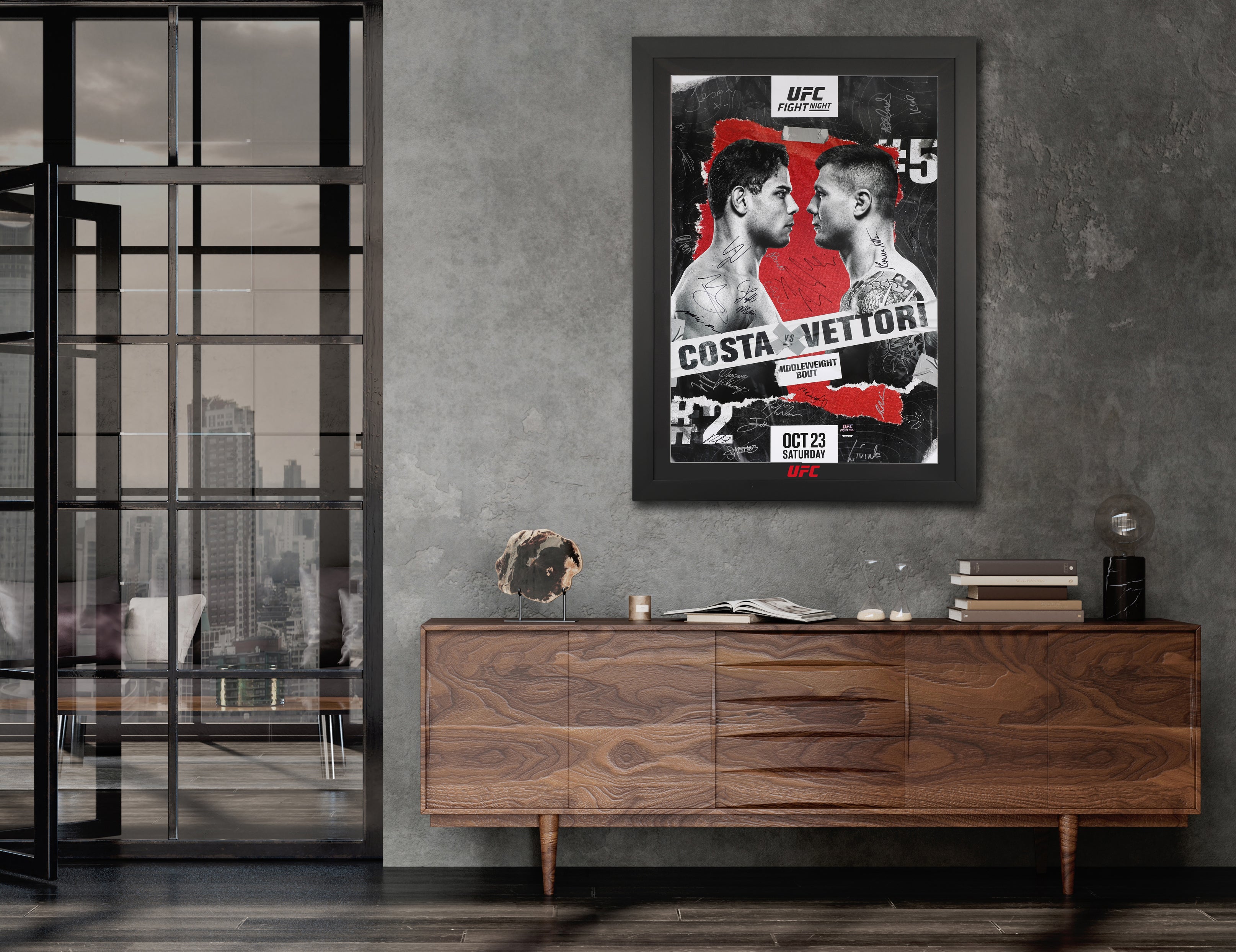 UFC Fight Night: Costa vs Vettori Autographed Event Poster