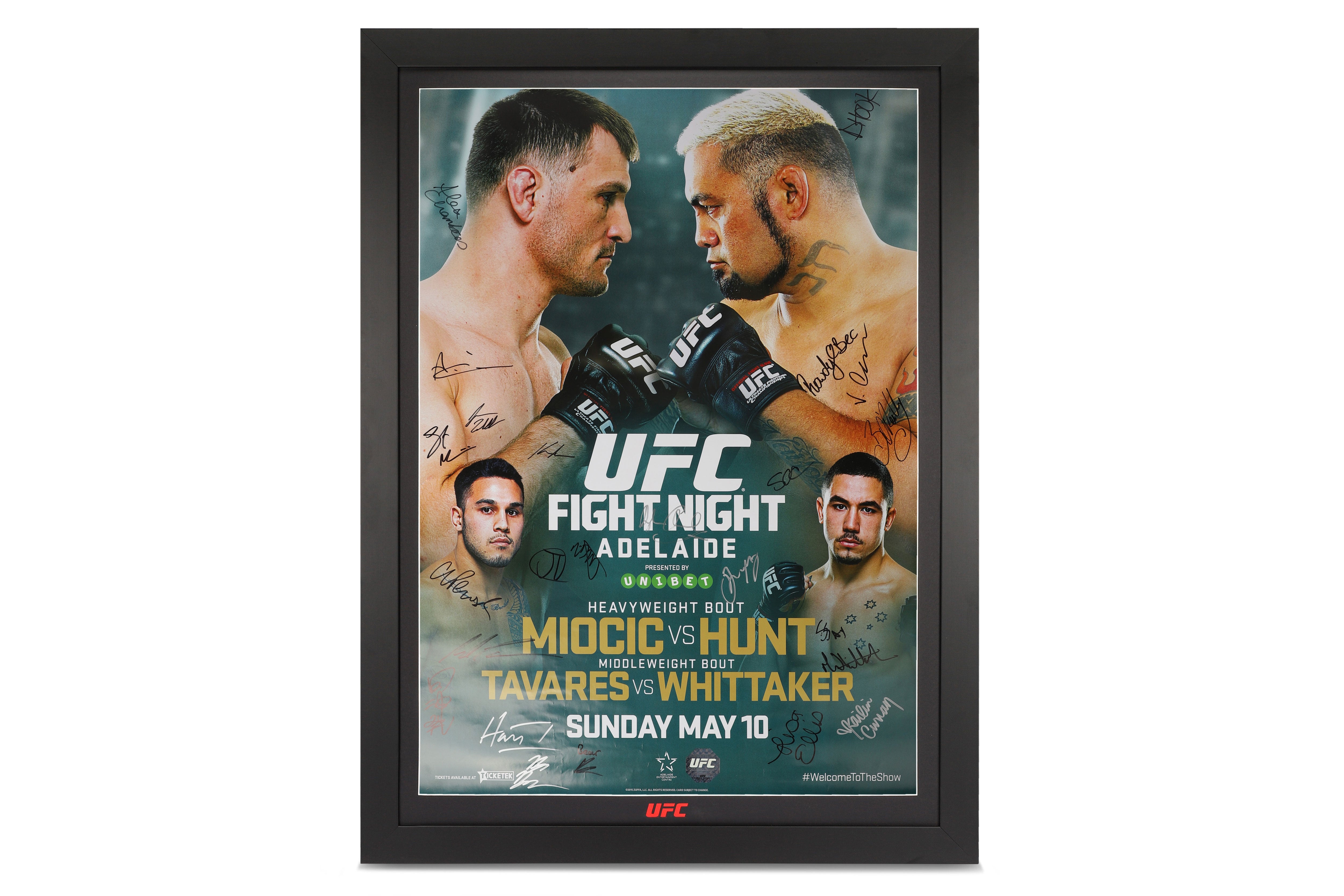 UFC Fight Night: Miocic vs Hunt Autographed Event Poster