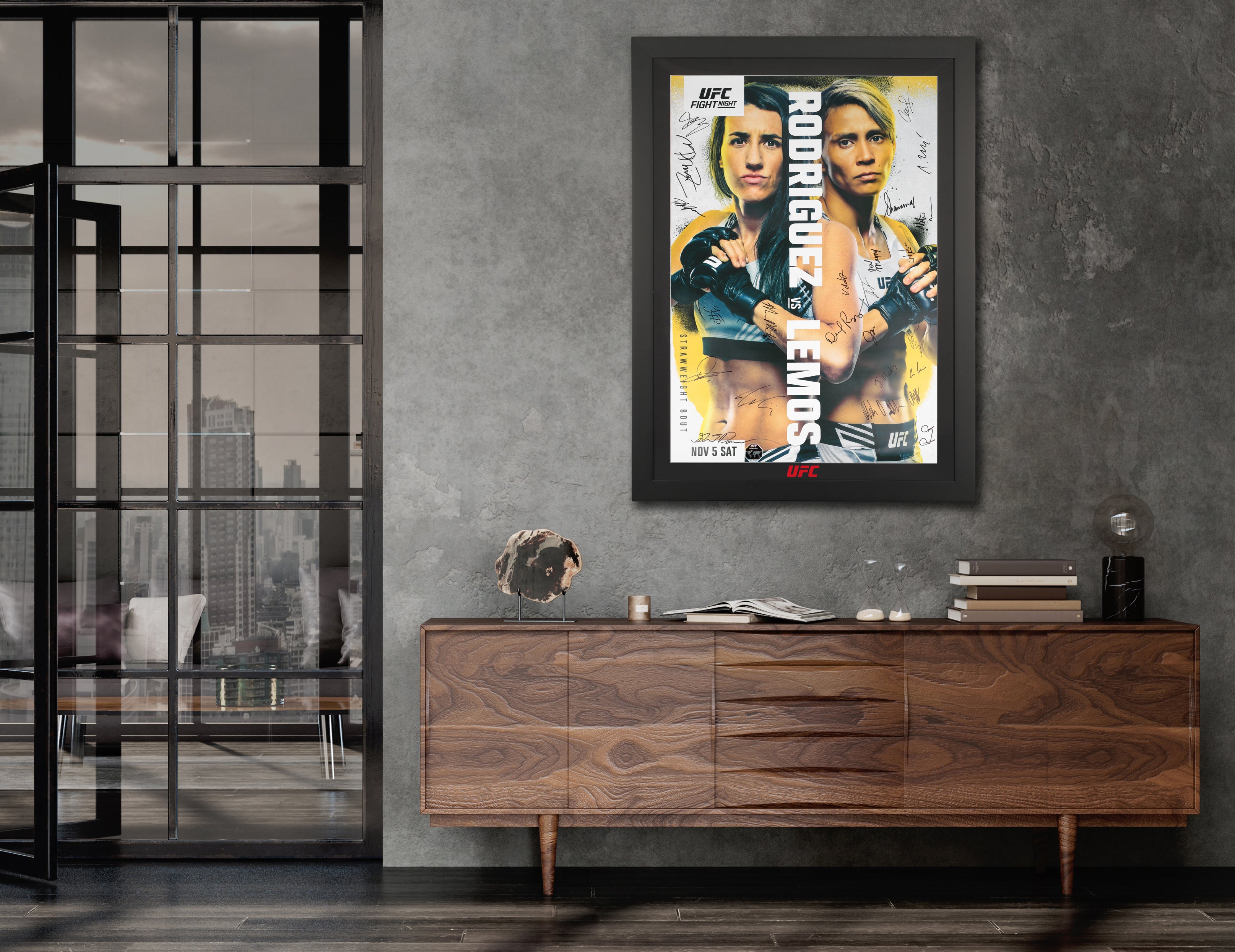 UFC Fight Night: Rodriguez vs Lemos Autographed Poster