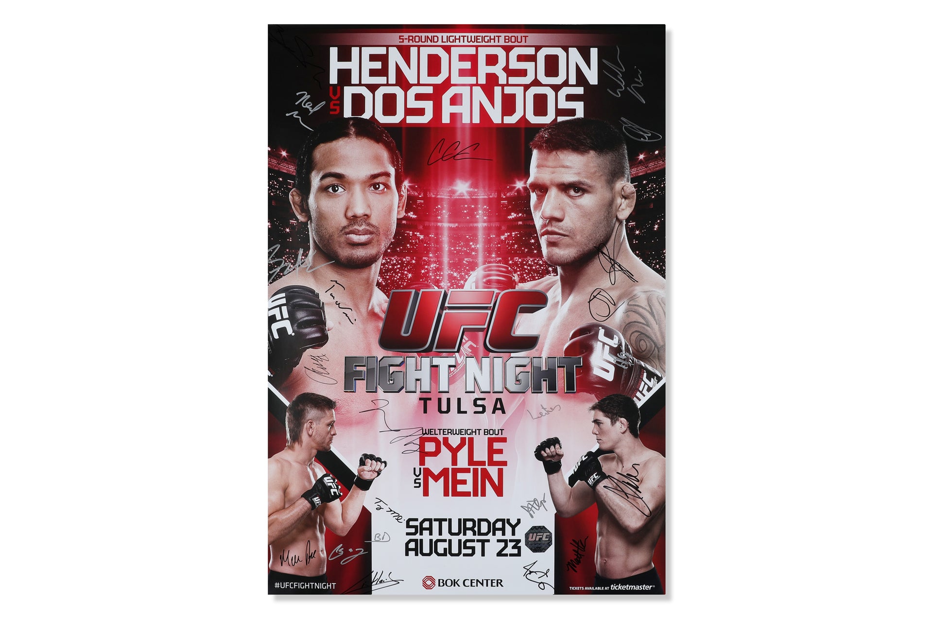 UFC Fight Night: Henderson vs dos Anjos Autographed Event Poster
