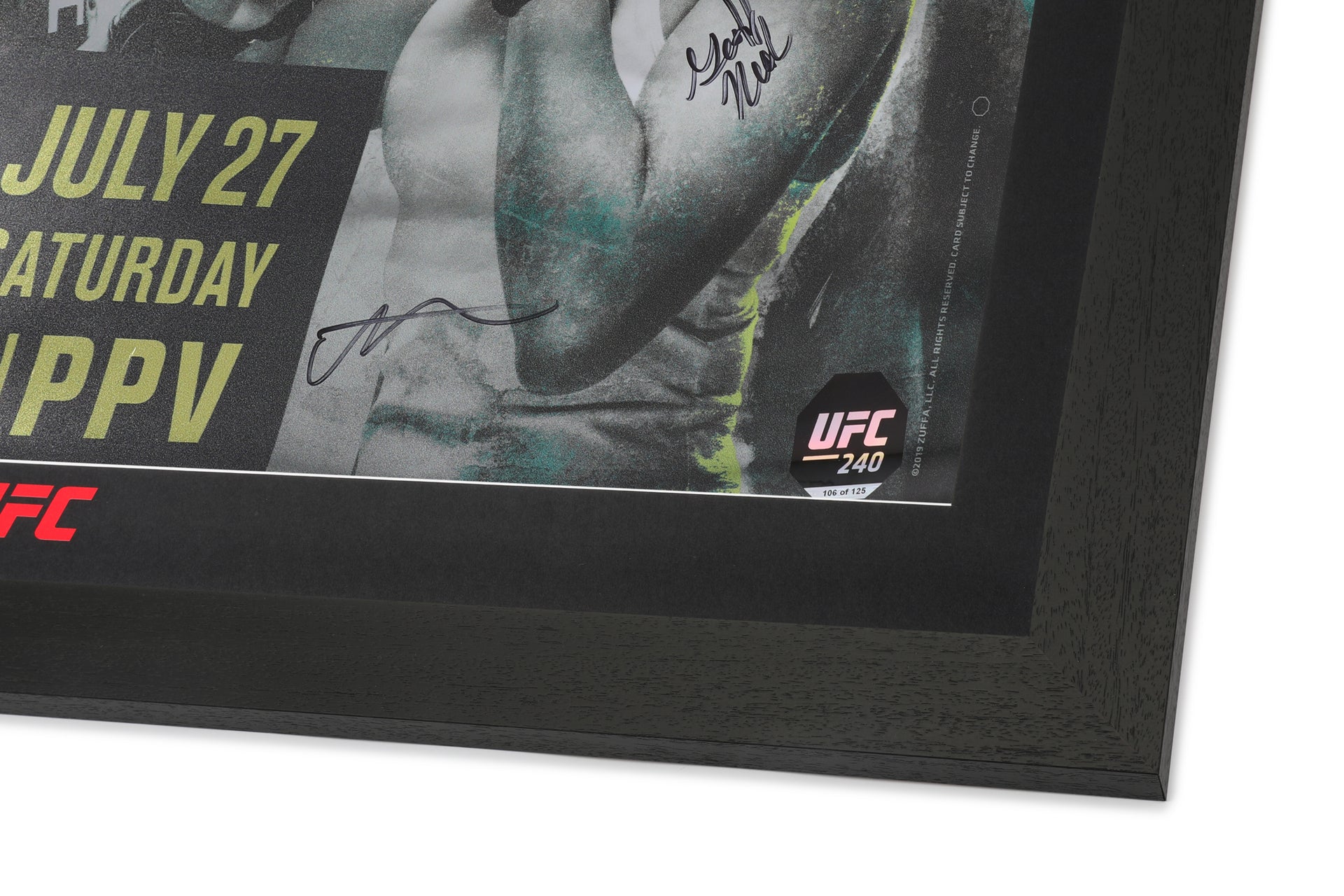 UFC 240: Holloway vs Edgar Autographed Event Poster