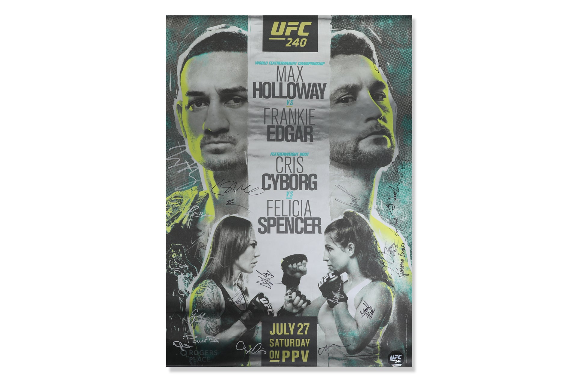 UFC 240: Holloway vs Edgar Autographed Event Poster