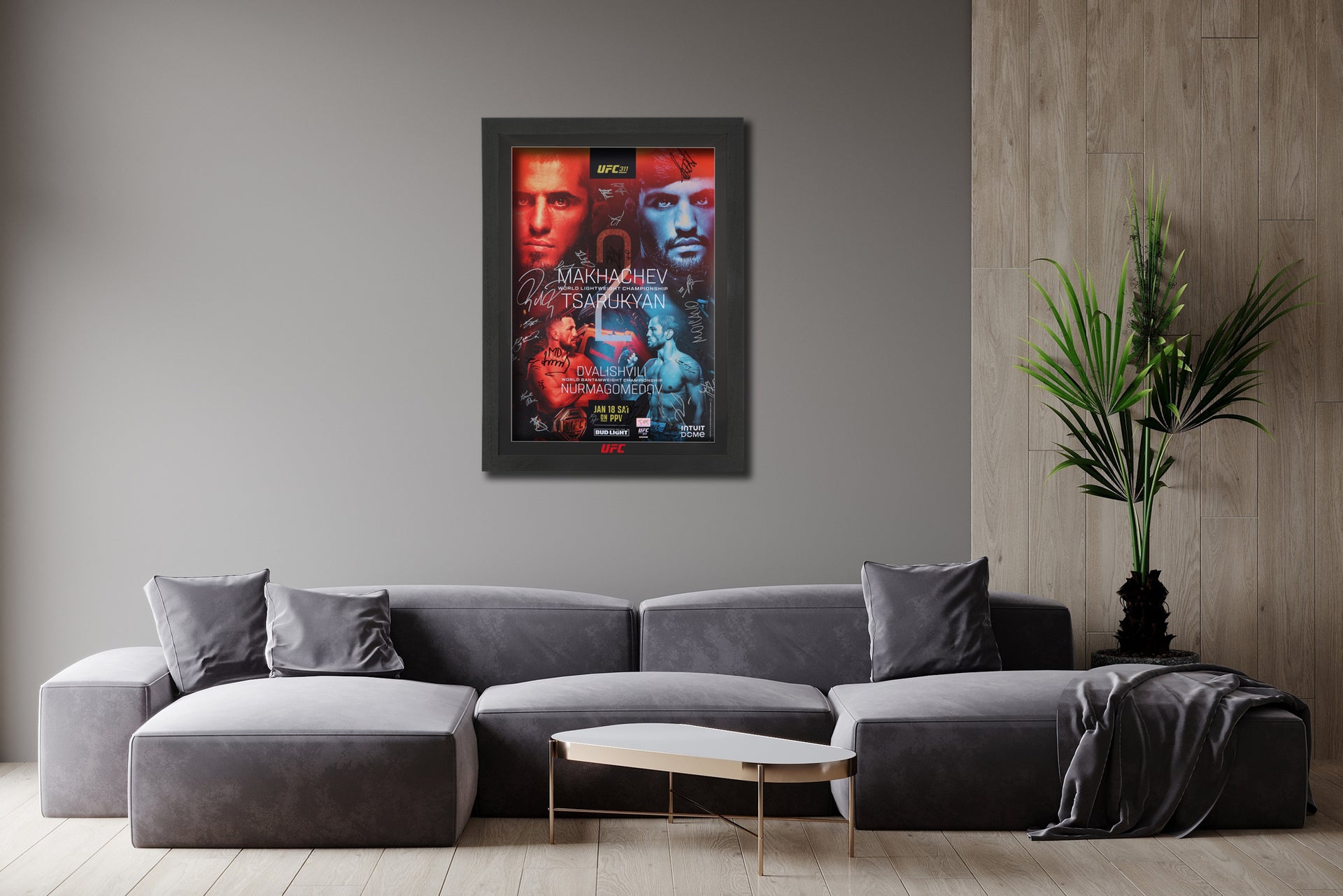 UFC 311: Makhachev vs Moicano Autographed Event Poster