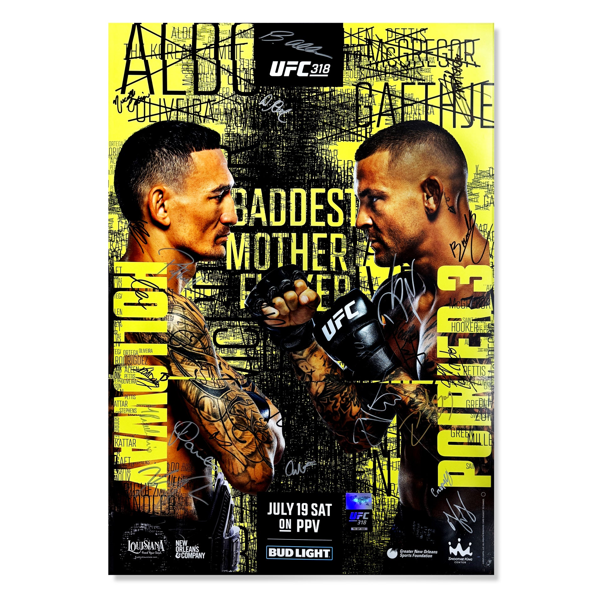 UFC 318: Holloway vs Poirier 3 Autographed Event Poster
