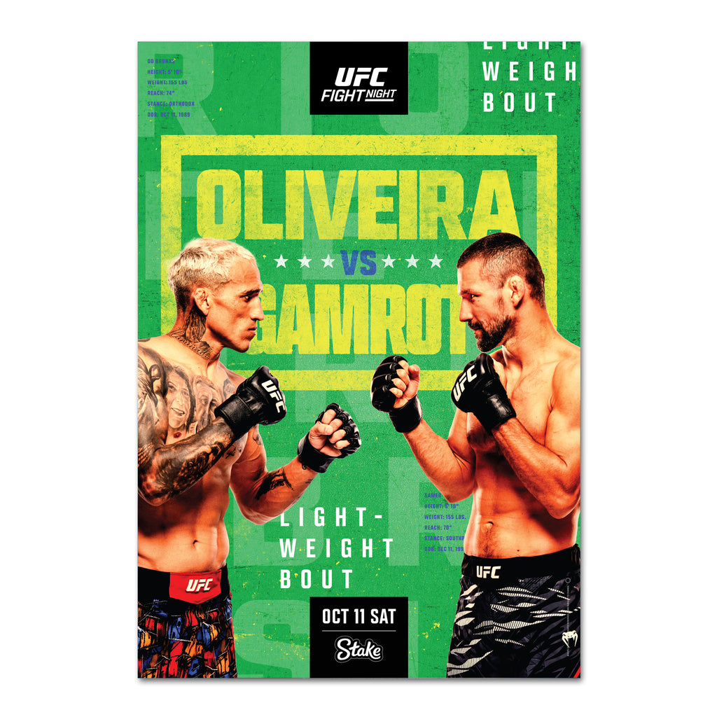UFC Fight Night: Oliveira vs Gamrot Autographed Event Poster