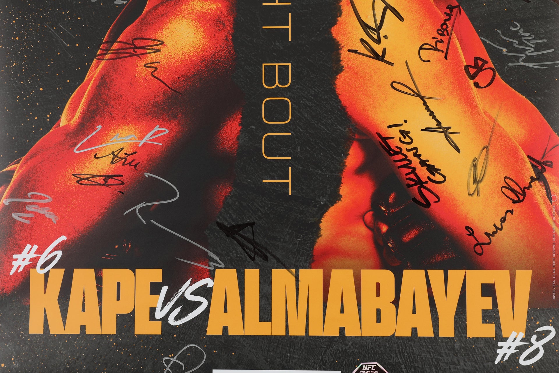 UFC Fight Night: Kape vs Almabayev Autographed Event Poster