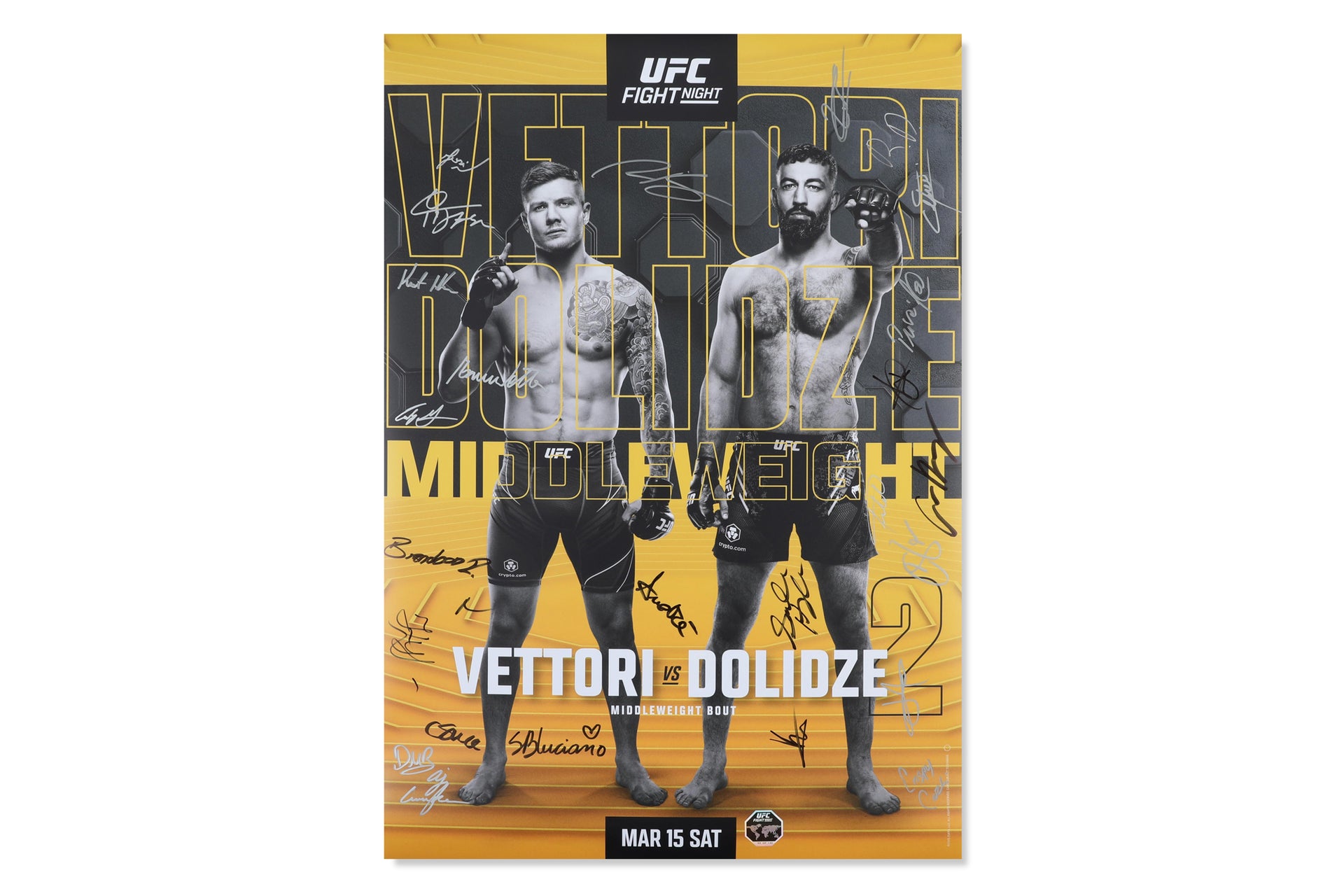 UFC Fight Night: Vettori vs Dolidze 2 Autographed Event Poster
