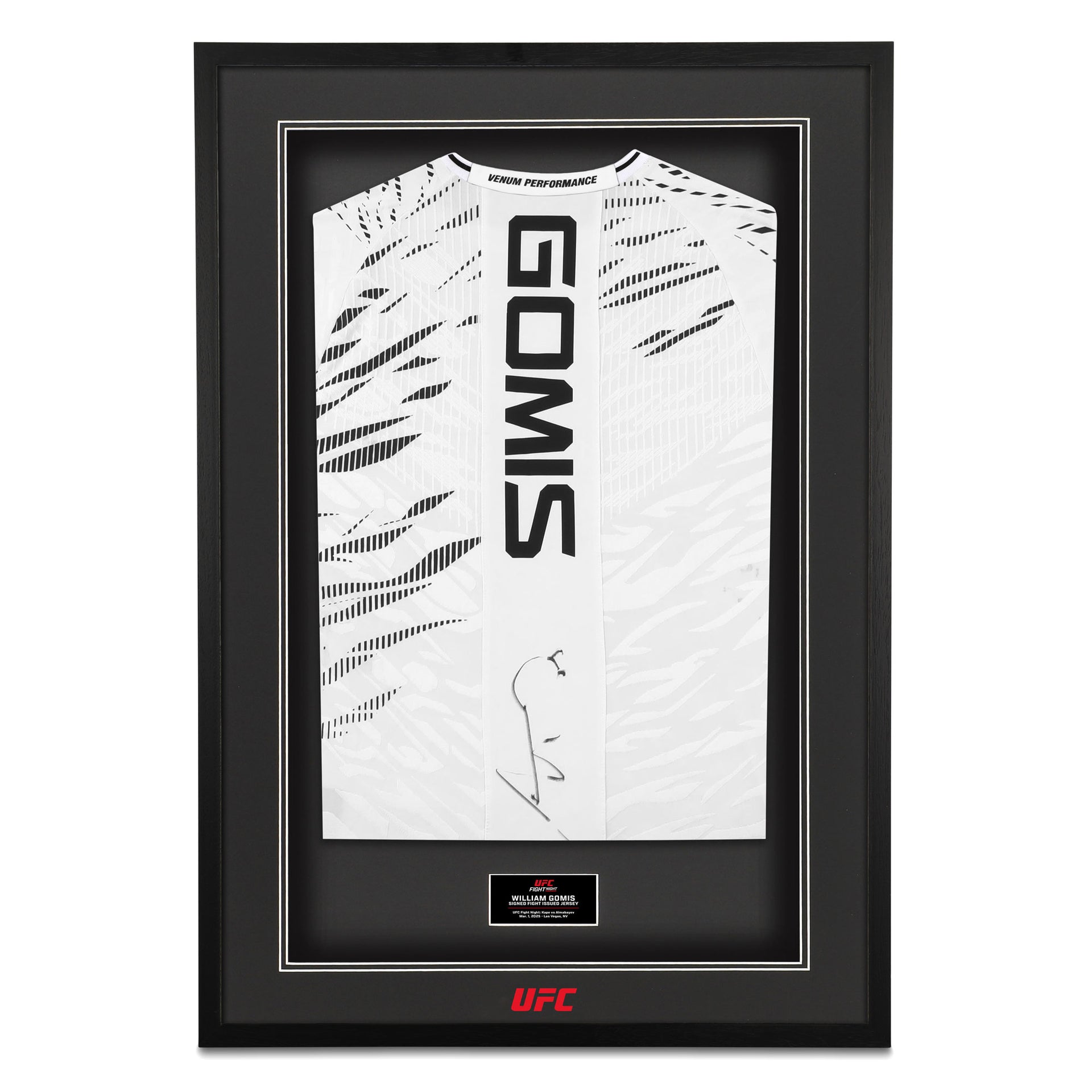 William Gomis 1-of-1 Signed Fight Issued Jersey – UFC Fight Night: Kape vs Almabayev