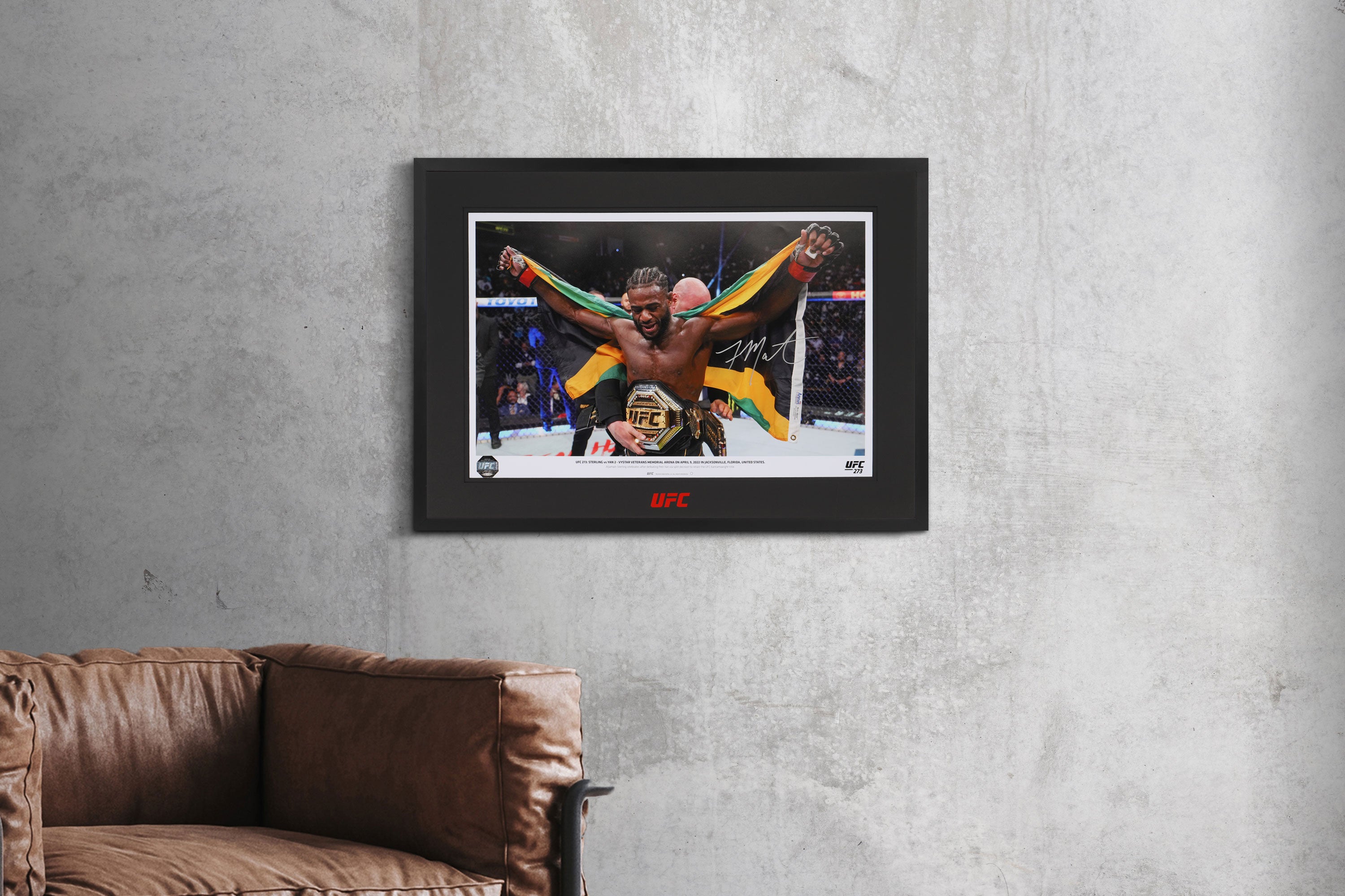 Authentic autographed photo of Aljamain Sterling