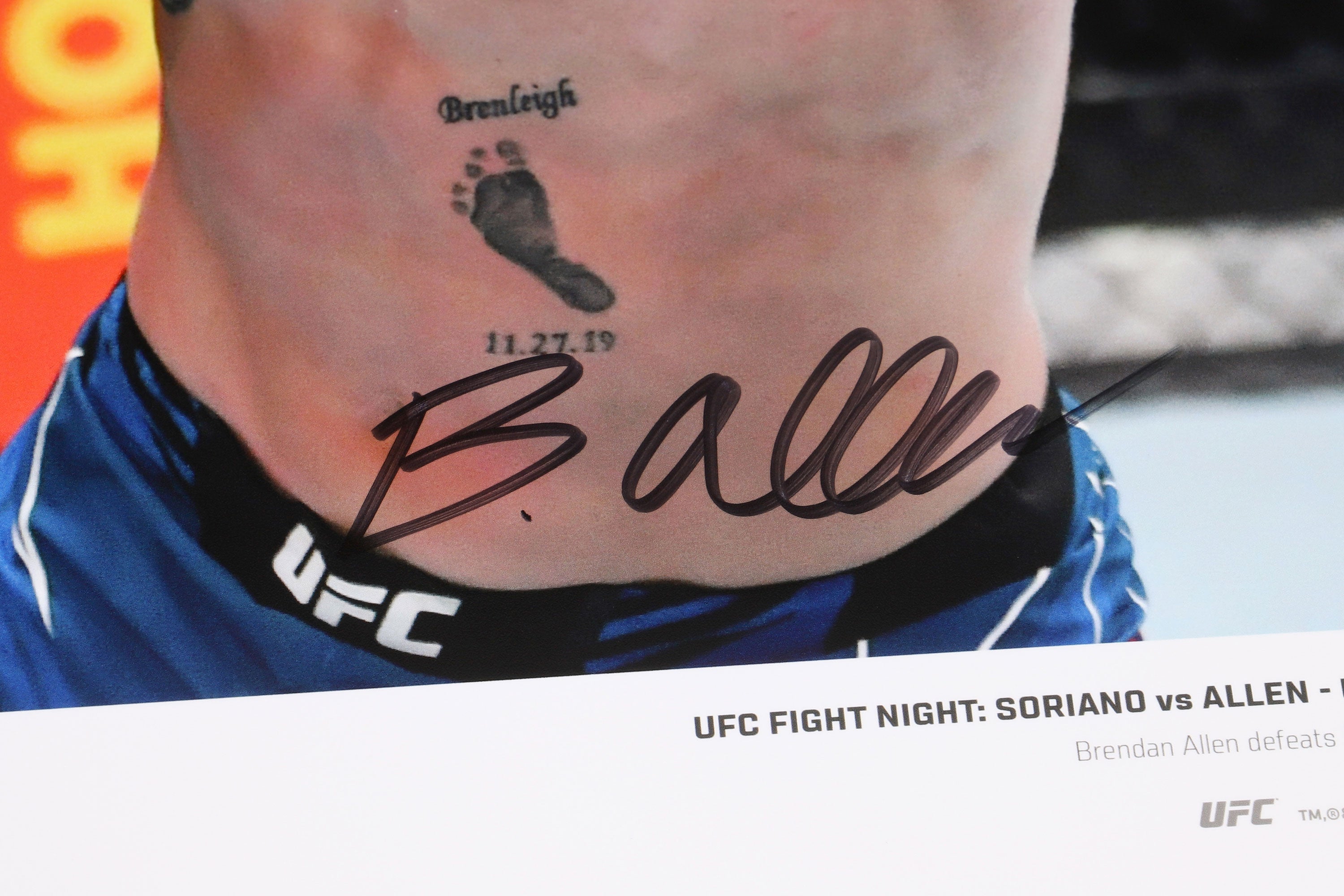 Brendan Allen Signed Photo UFC Fight Night: Sandhagen vs Dillashaw