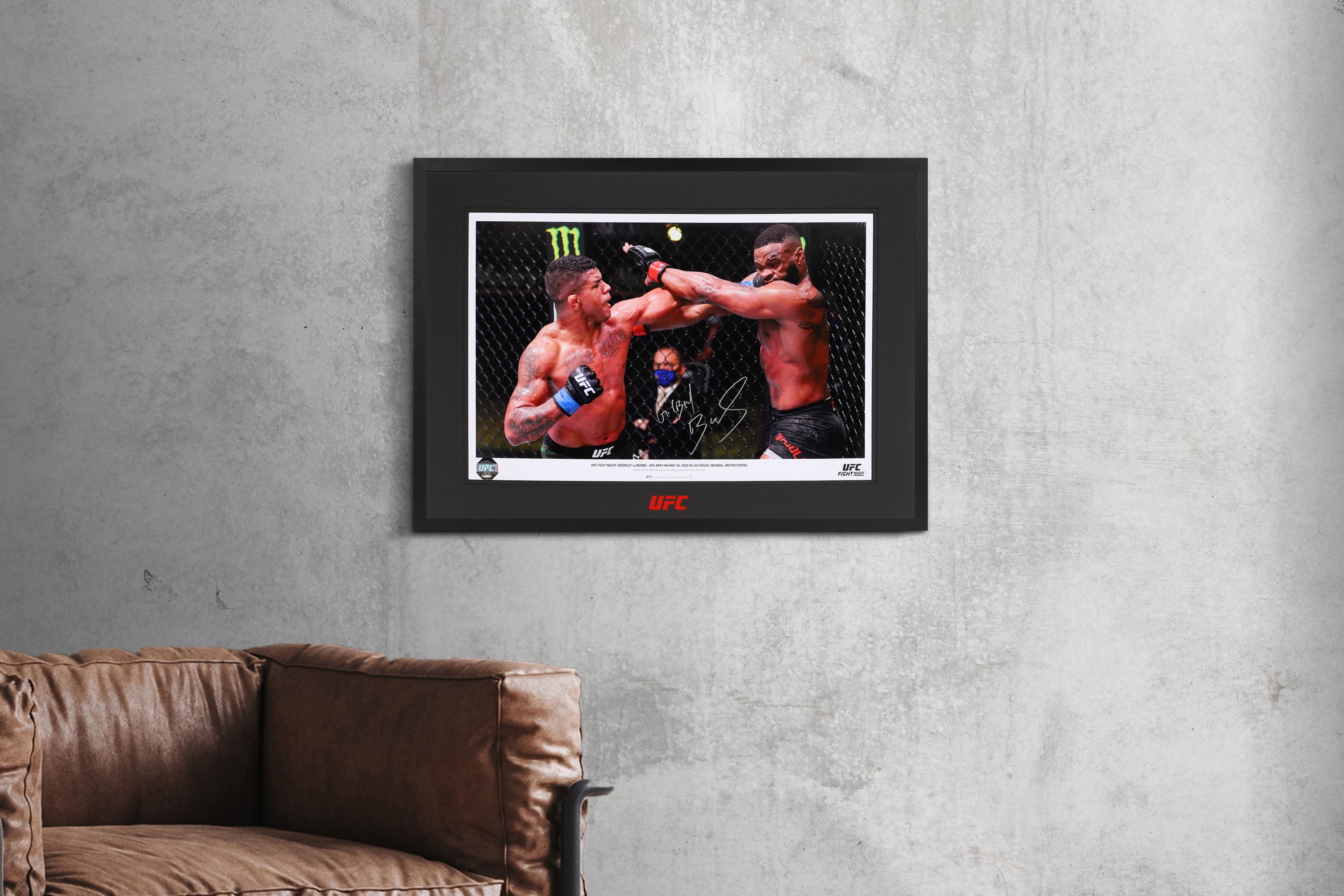 Gilbert Burns Framed Signed Photo UFC 264