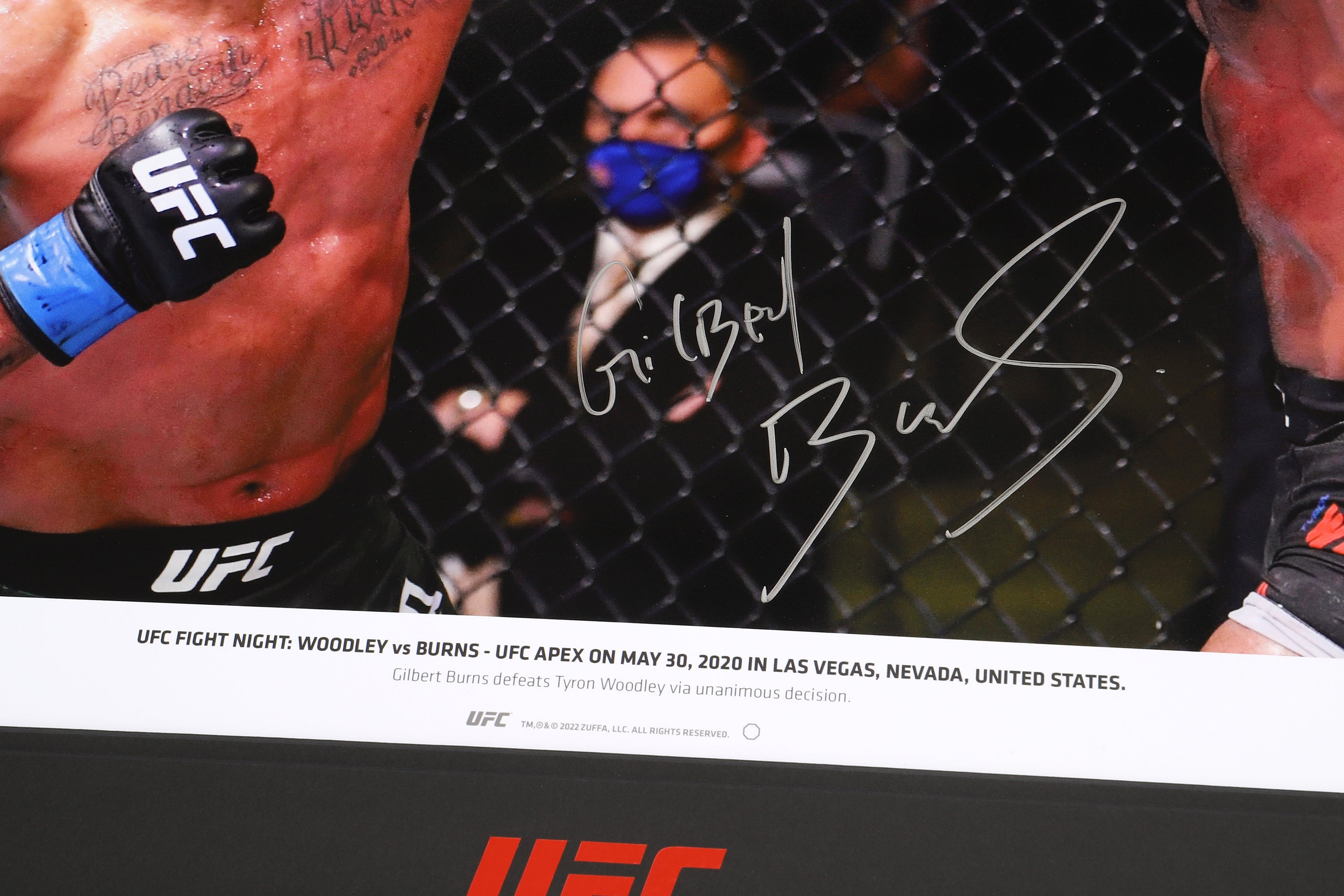 Gilbert Burns Framed Signed Photo UFC 264