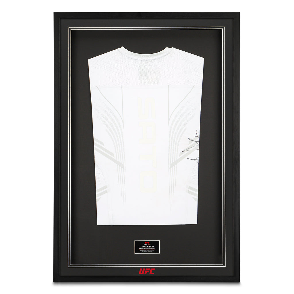 Framed Takashi Sato Signed 1-of-1 Fight Issued Jersey UFC Fight Night: Volkov vs Aspinall