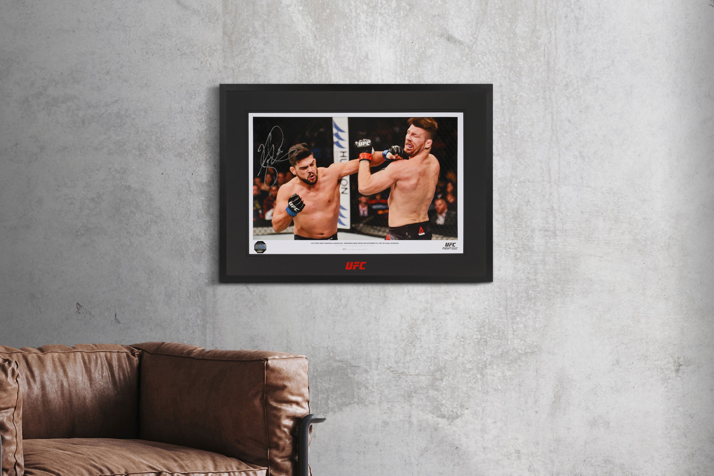 Kelvin Gastelum Framed Signed Photo UFC Fight Night: Bisping vs Gastelum