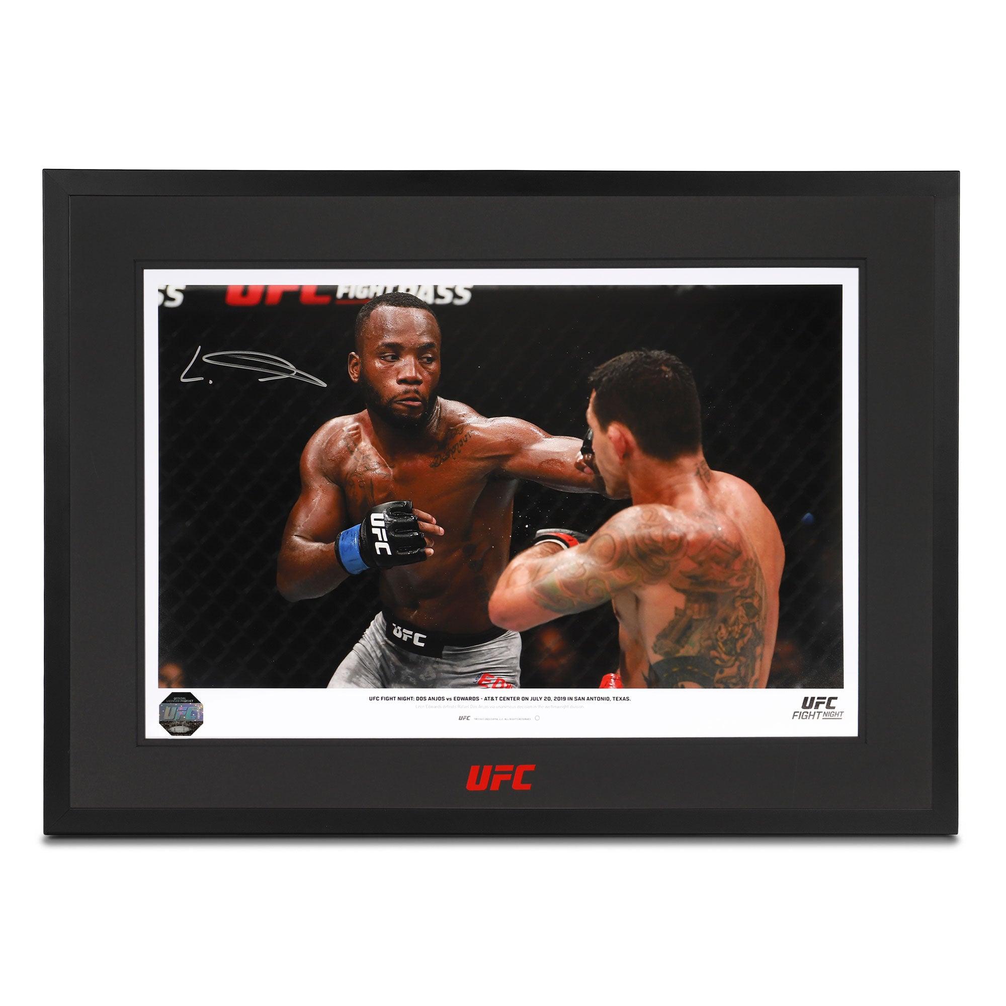 Leon Edwards Framed Signed Photo UFC Fight Night: Dos Anjos vs Edwards