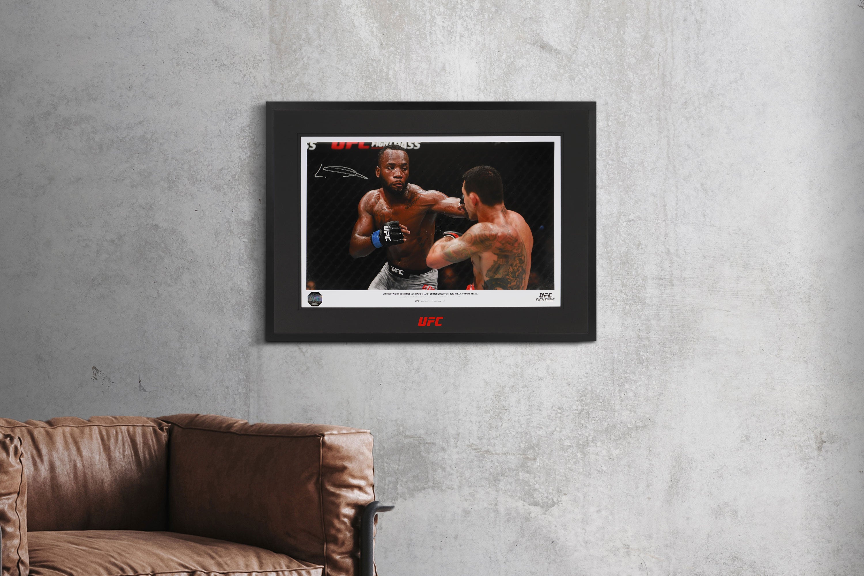 Leon Edwards Framed Signed Photo UFC Fight Night: Dos Anjos vs Edwards