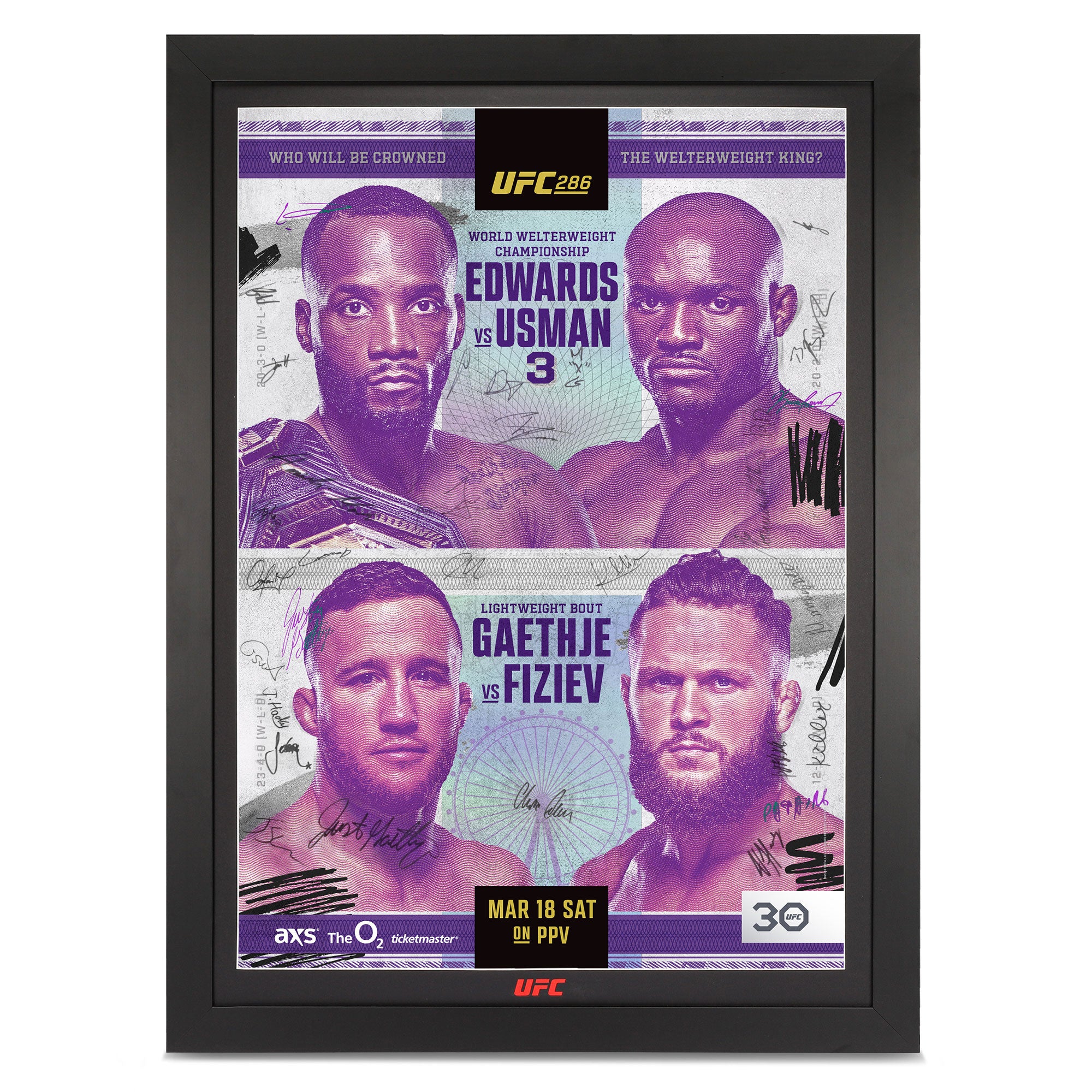 UFC 286: Edwards vs Usman 3 Autographed Event Poster