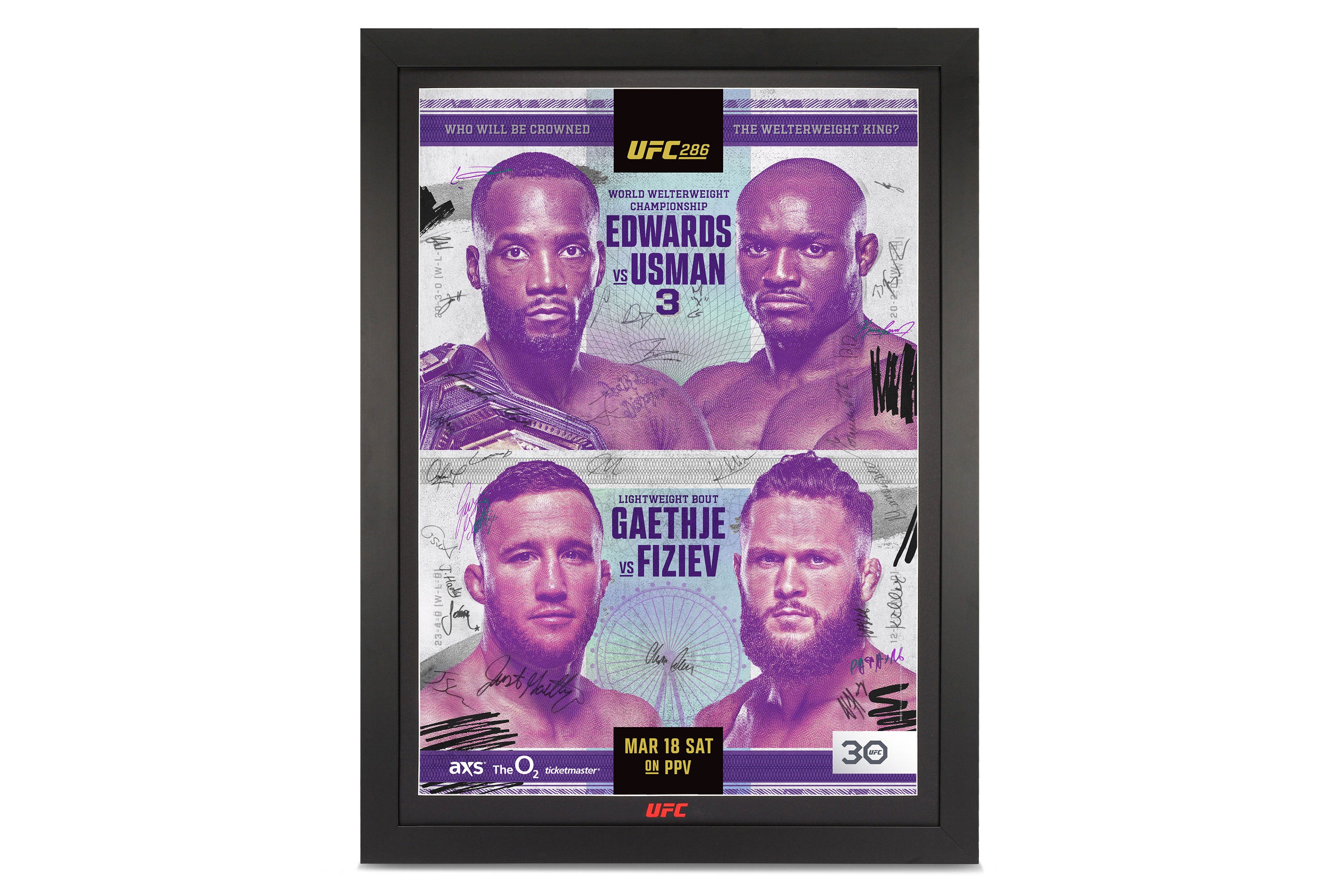 UFC 286: Edwards vs Usman 3 Autographed Event Poster