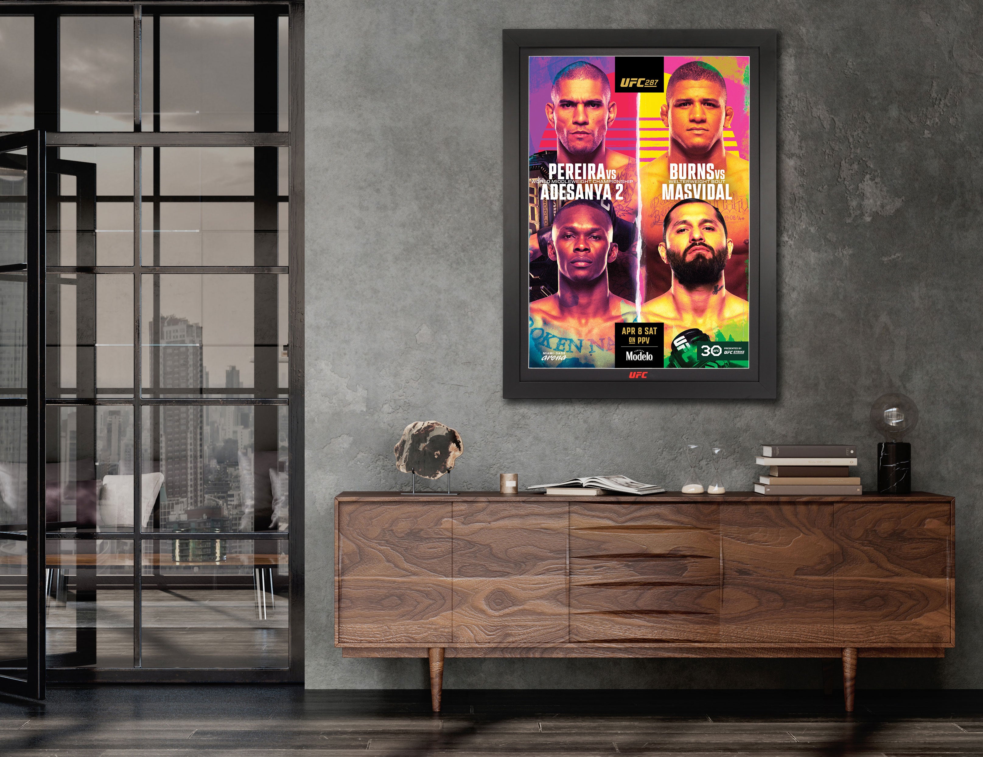 UFC 287: Pereira vs Adesanya 2 Autographed Event Poster