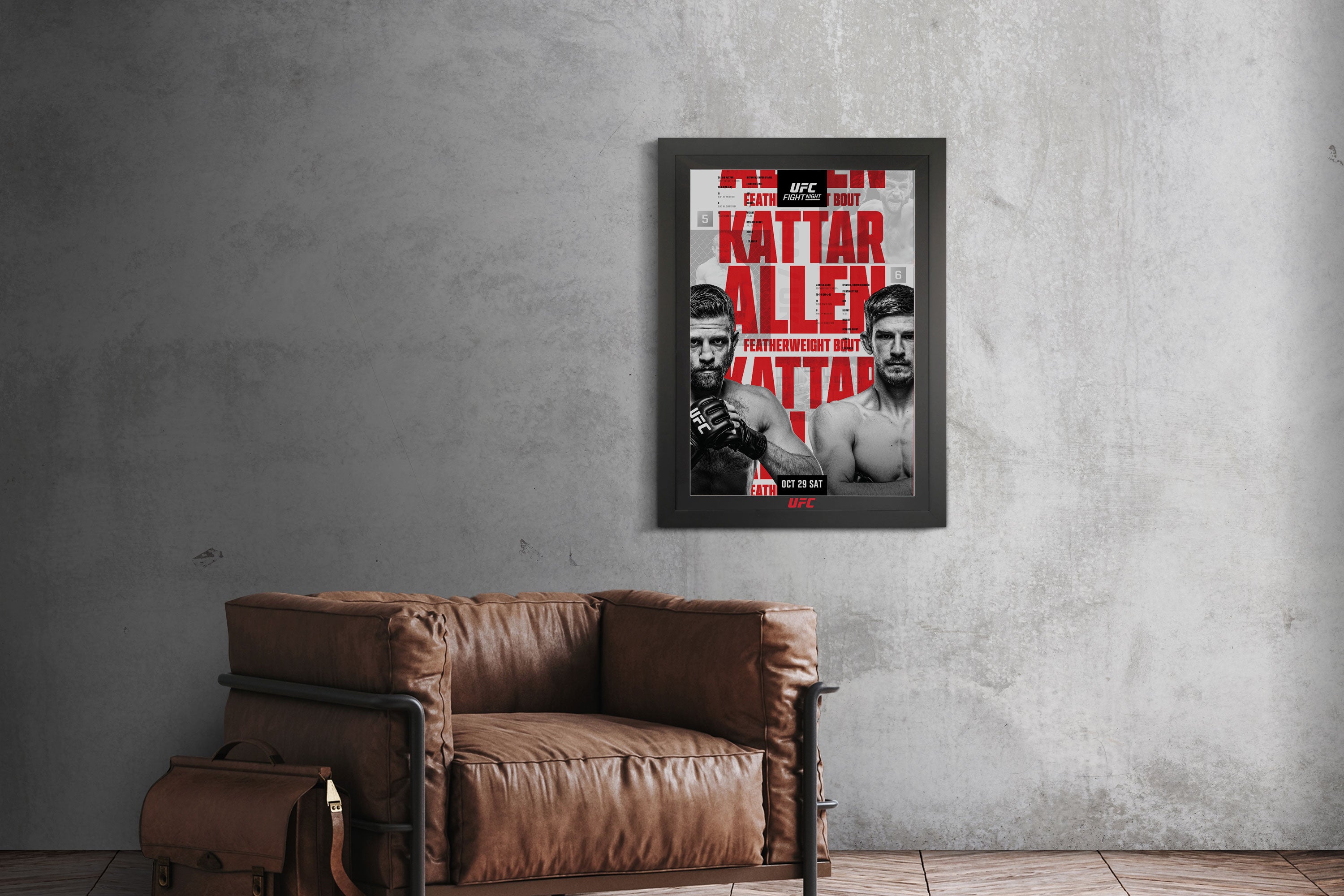 UFC Fight Night: Kattar vs Allen Autographed Event Poster