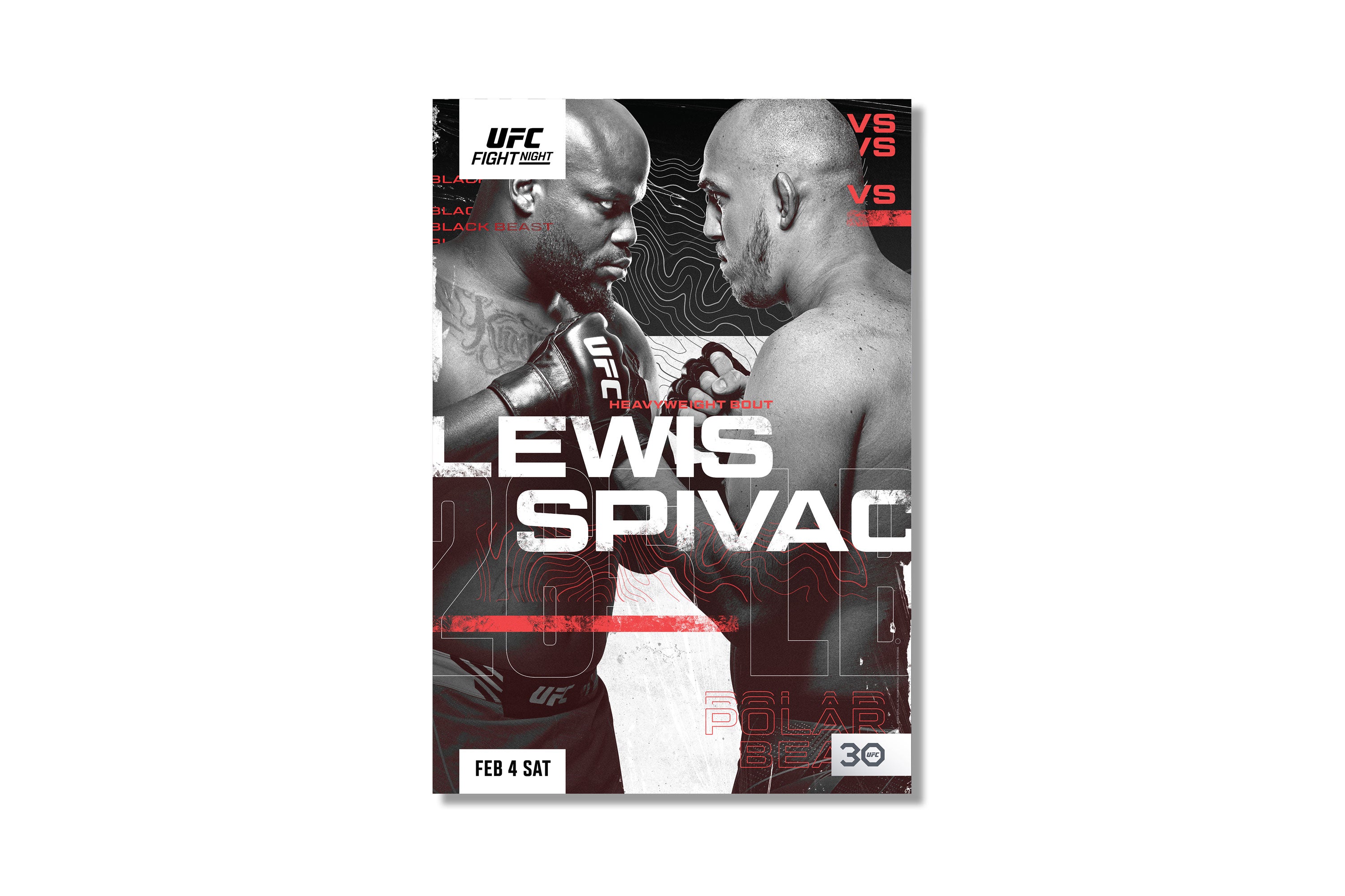 UFC Fight Night: Lewis vs Spivak Autographed Event Poster