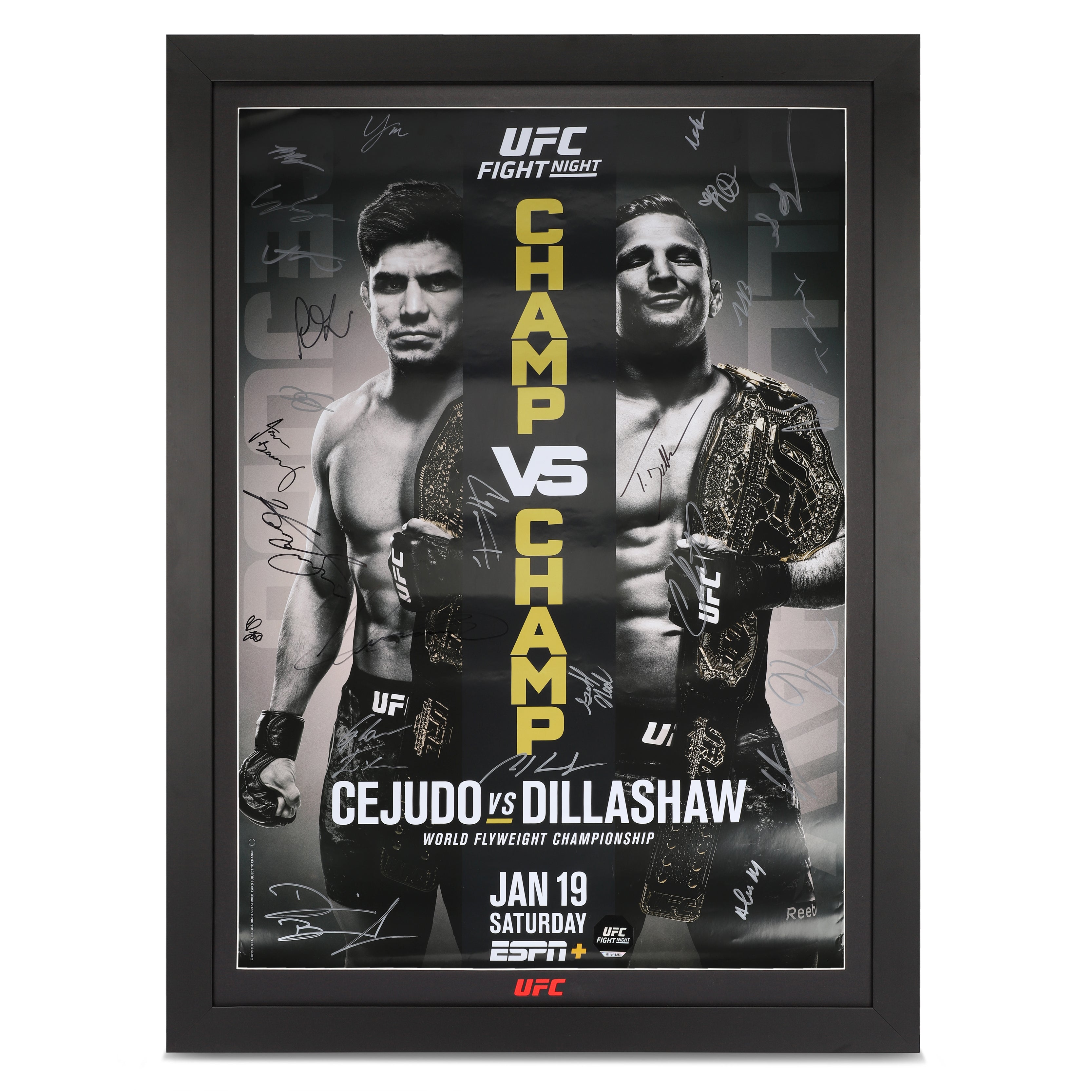 UFC Fight Night: Cejudo vs Dillashaw Autographed Event Poster
