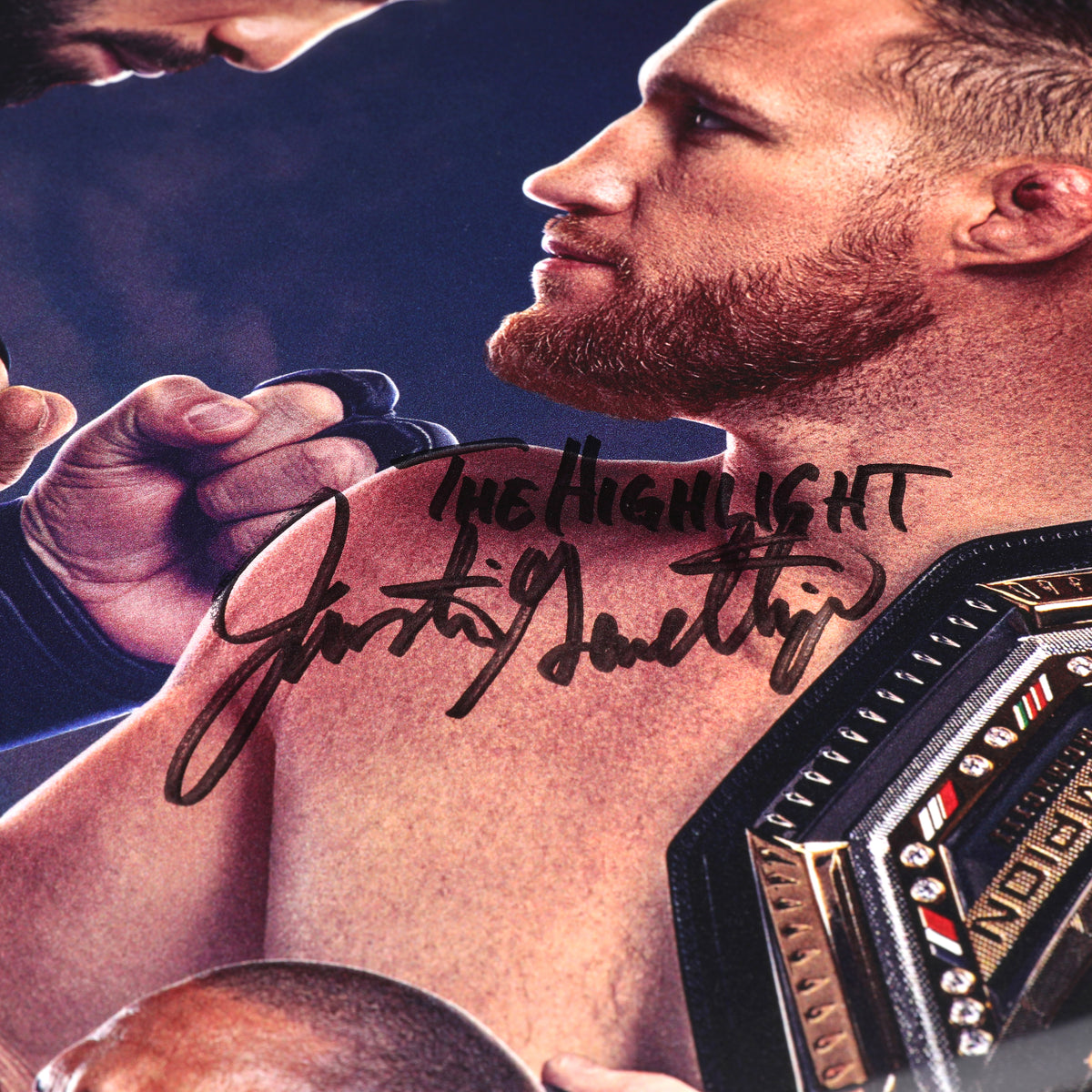 UFC Freedom 250: Topuria vs Gaethje Premium 1-of-1 Metal Autographed Event Poster