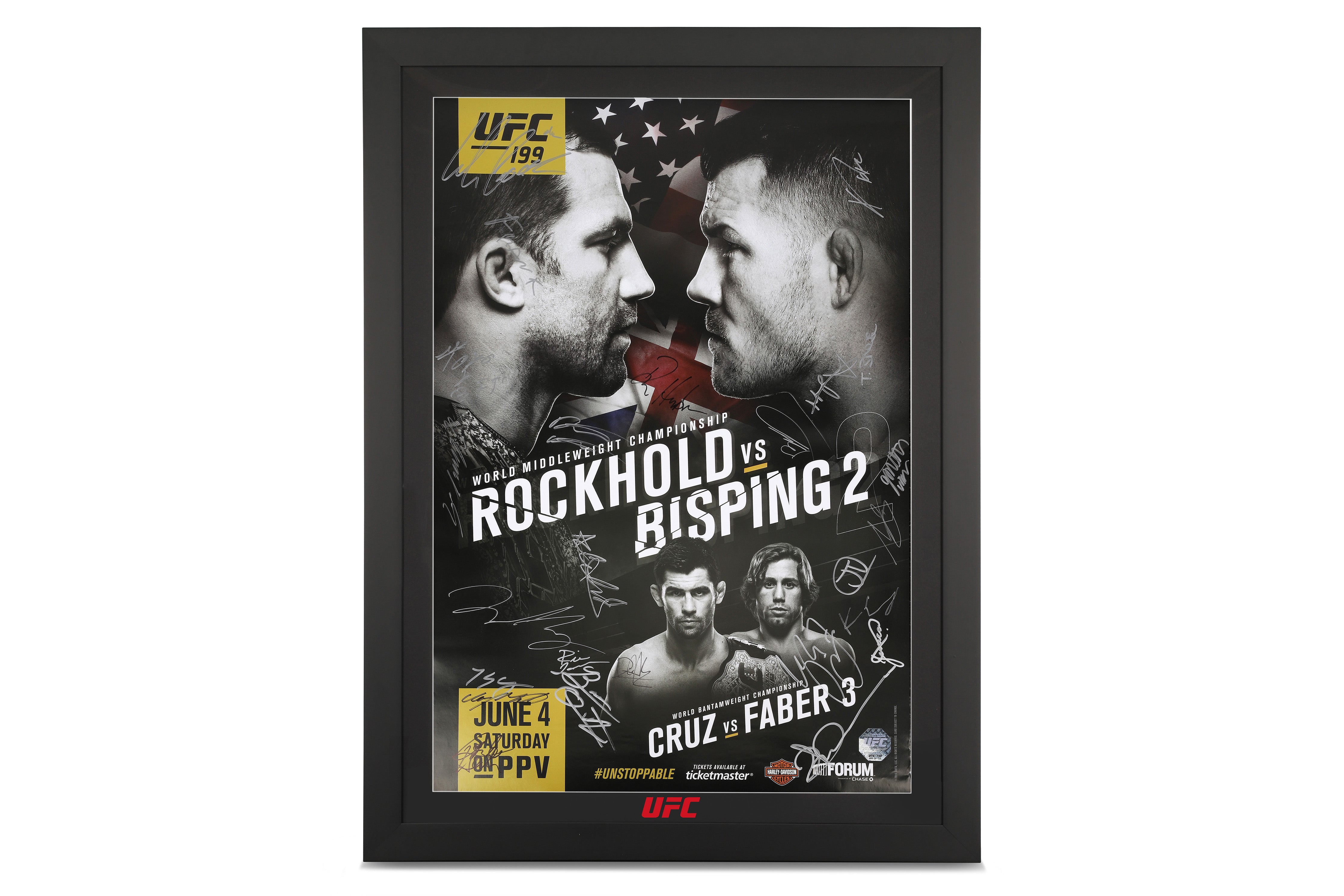 UFC 199: Rockhold Vs. Bisping 2 Autographed Event Poster