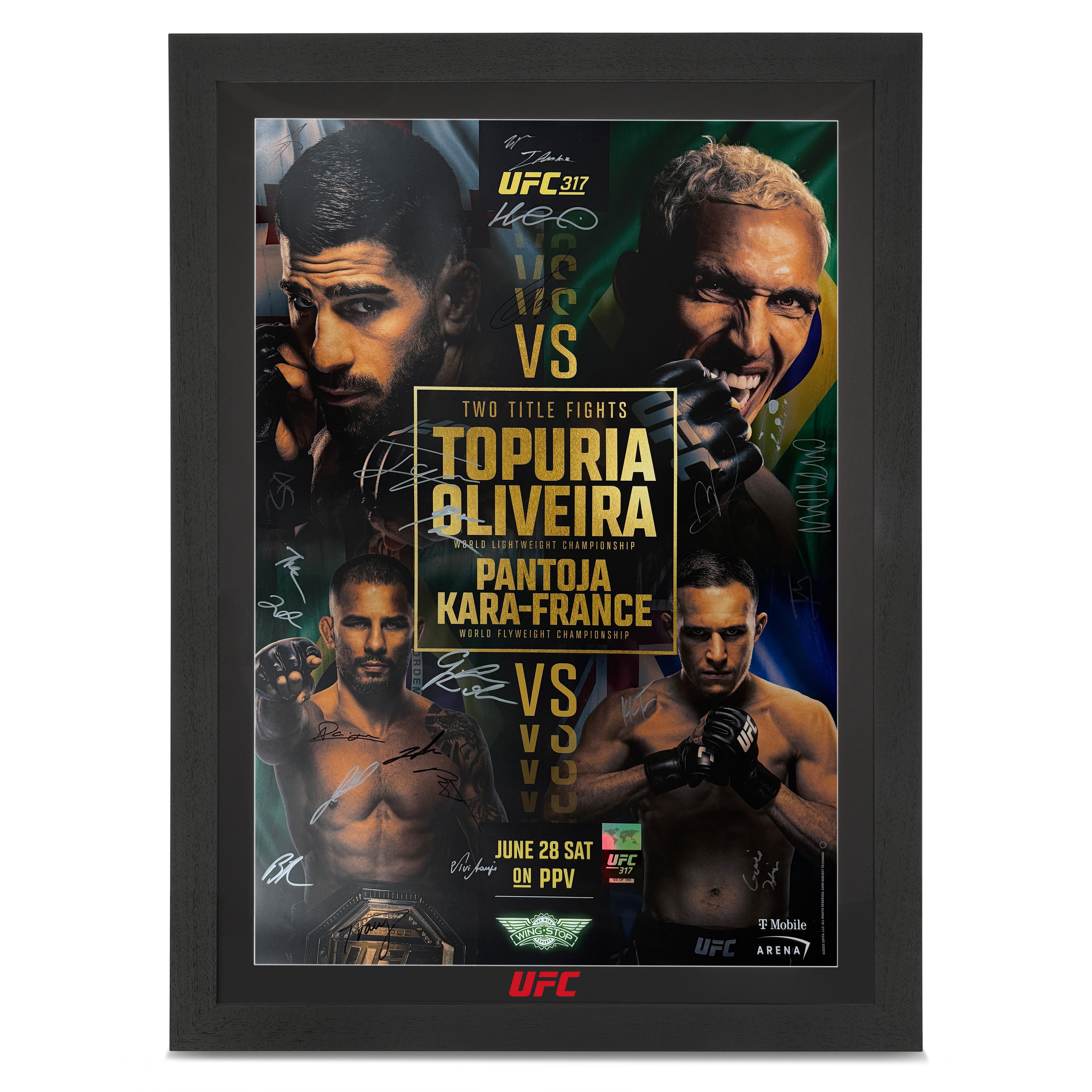 UFC 317: Topuria vs Oliveira First Edition Autographed Event Poster