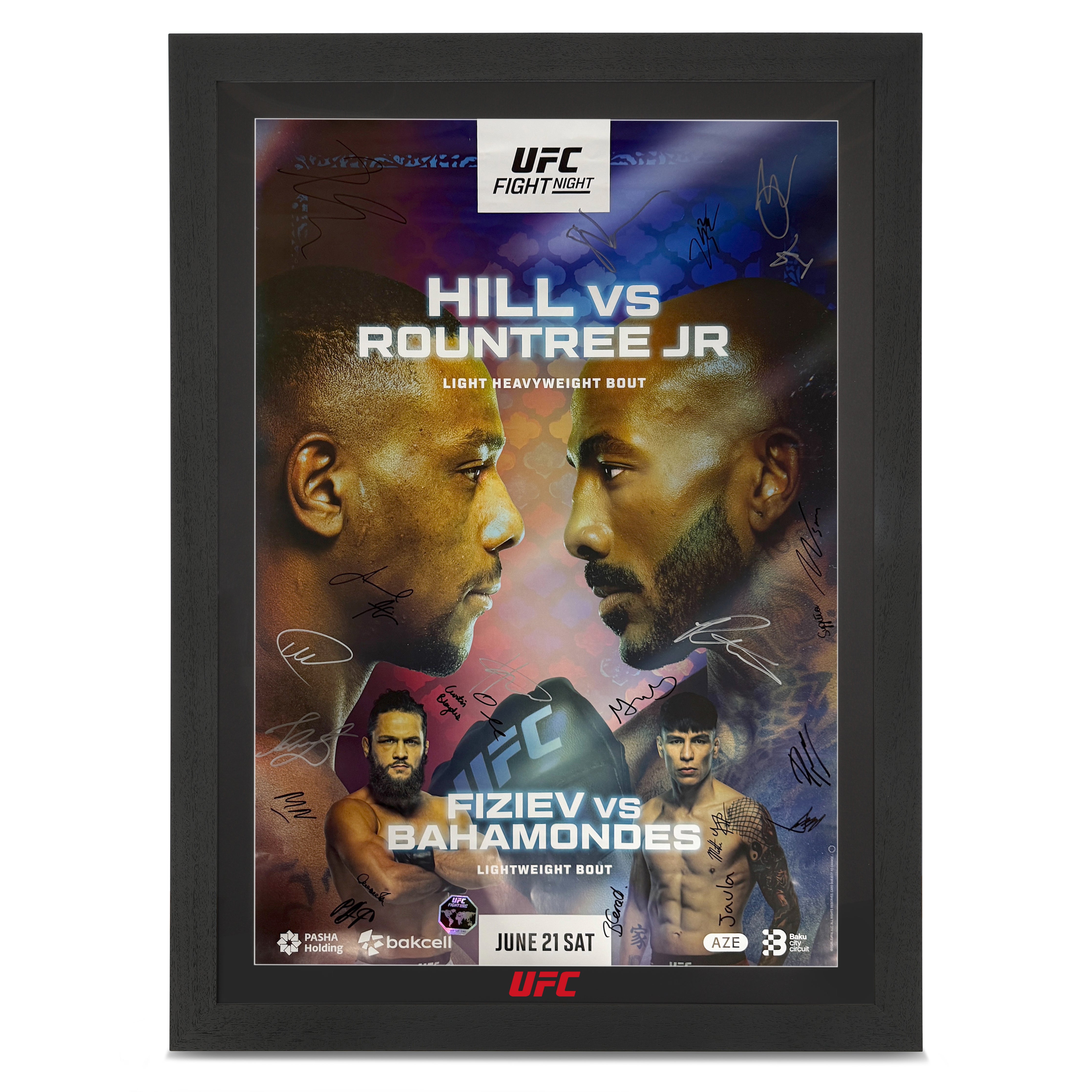 UFC Fight Night: Hill vs Rountree Jr Autographed Event Poster