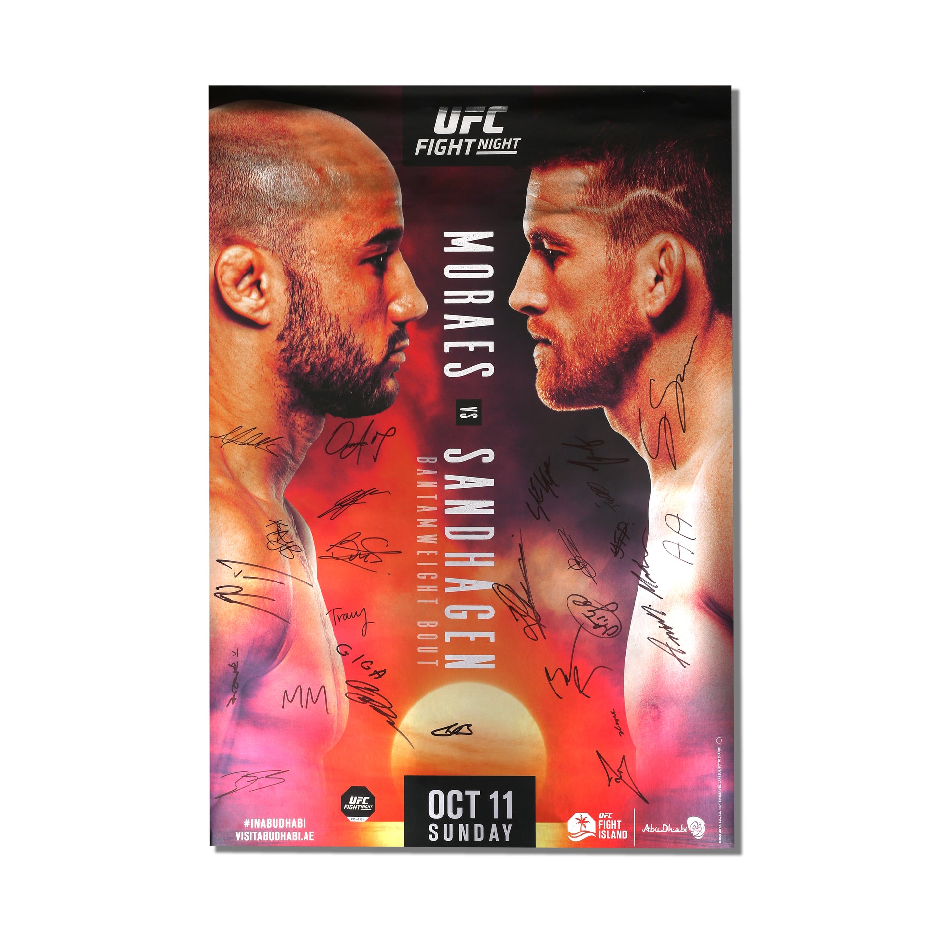 UFC Fight Night: Moraes vs Sandhagen Autographed Event Poster