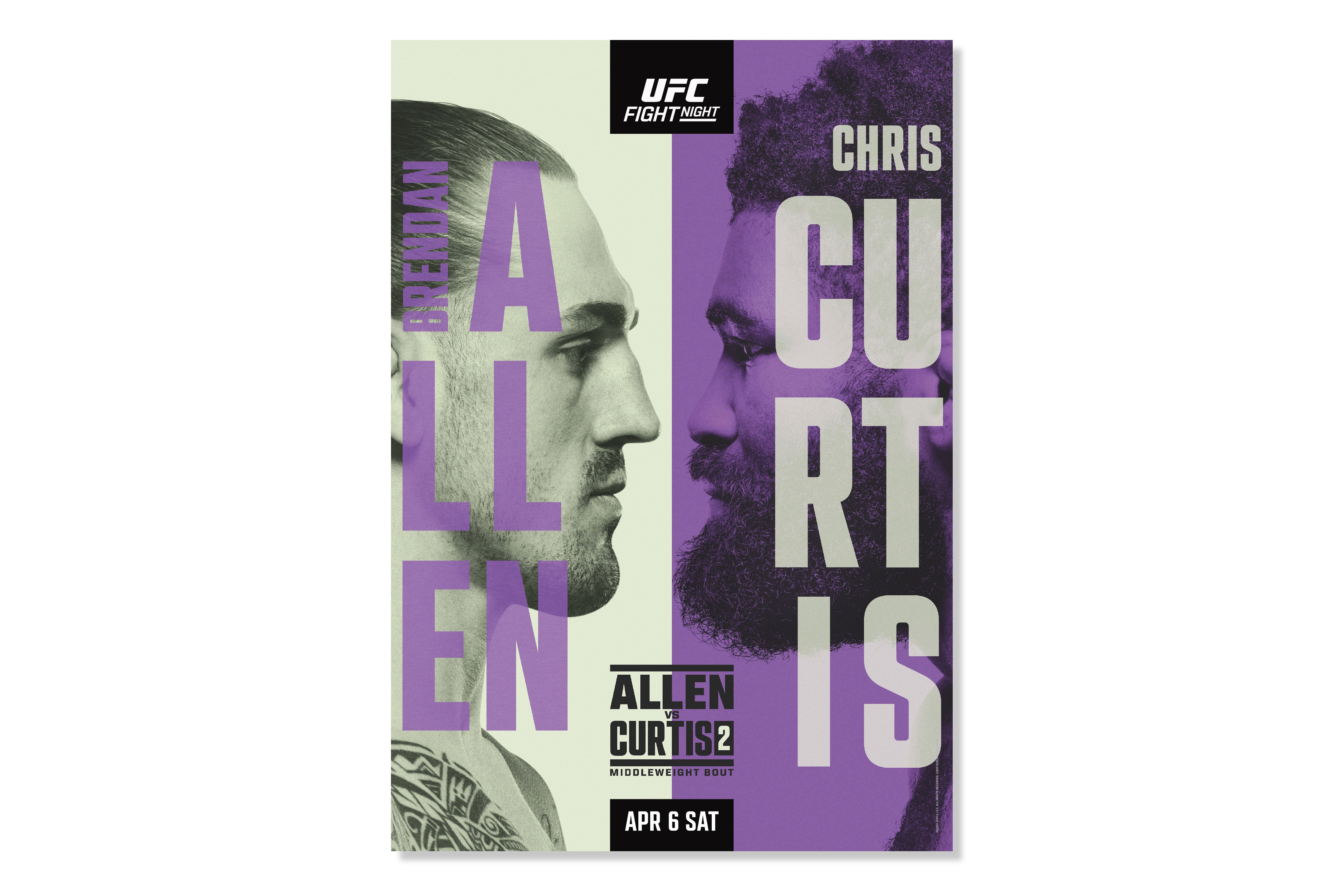 UFC Fight Night: Allen vs Curtis 2 Autographed Event Poster