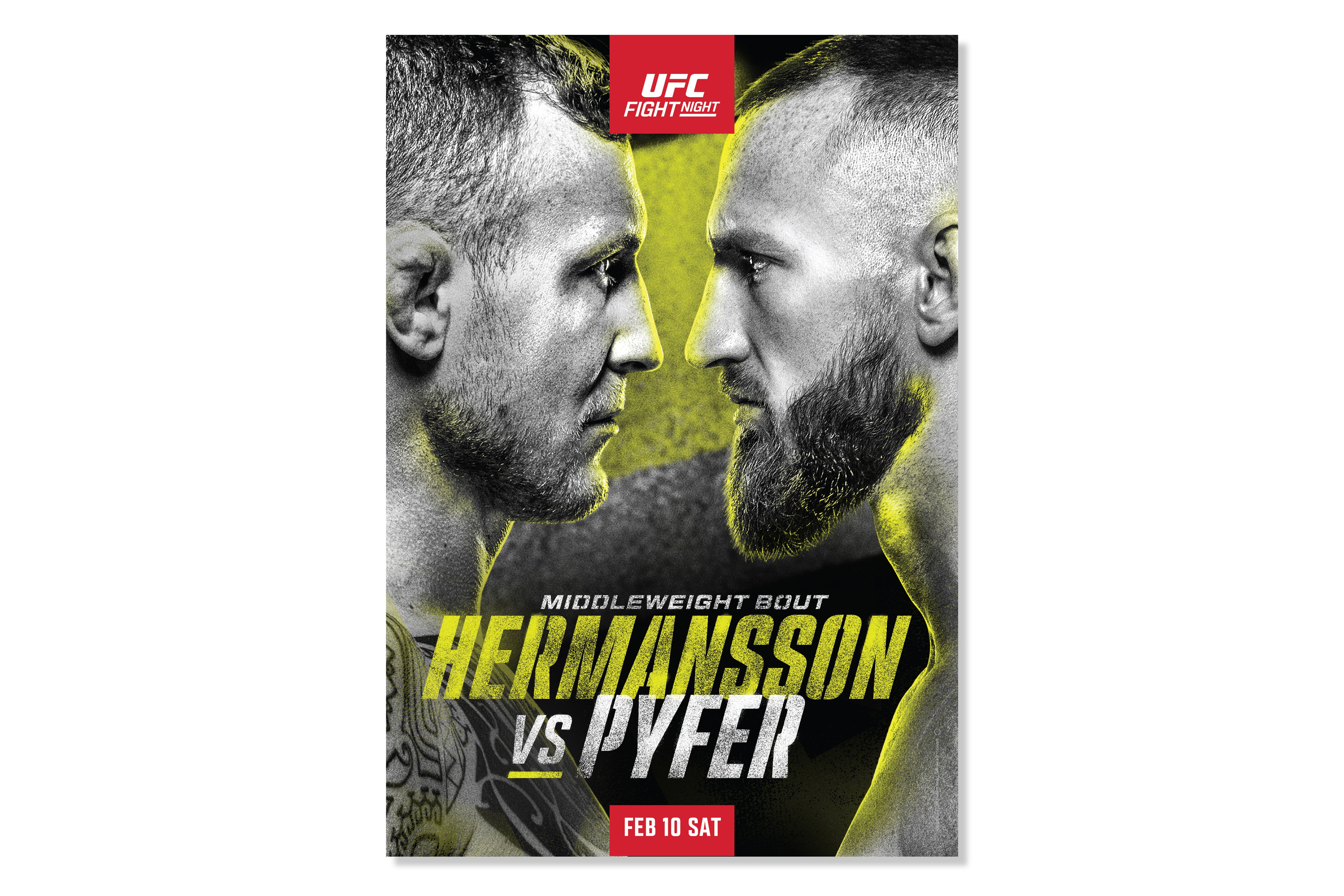 UFC Fight Night: Hermansson vs Pyfer Autographed Event Poster