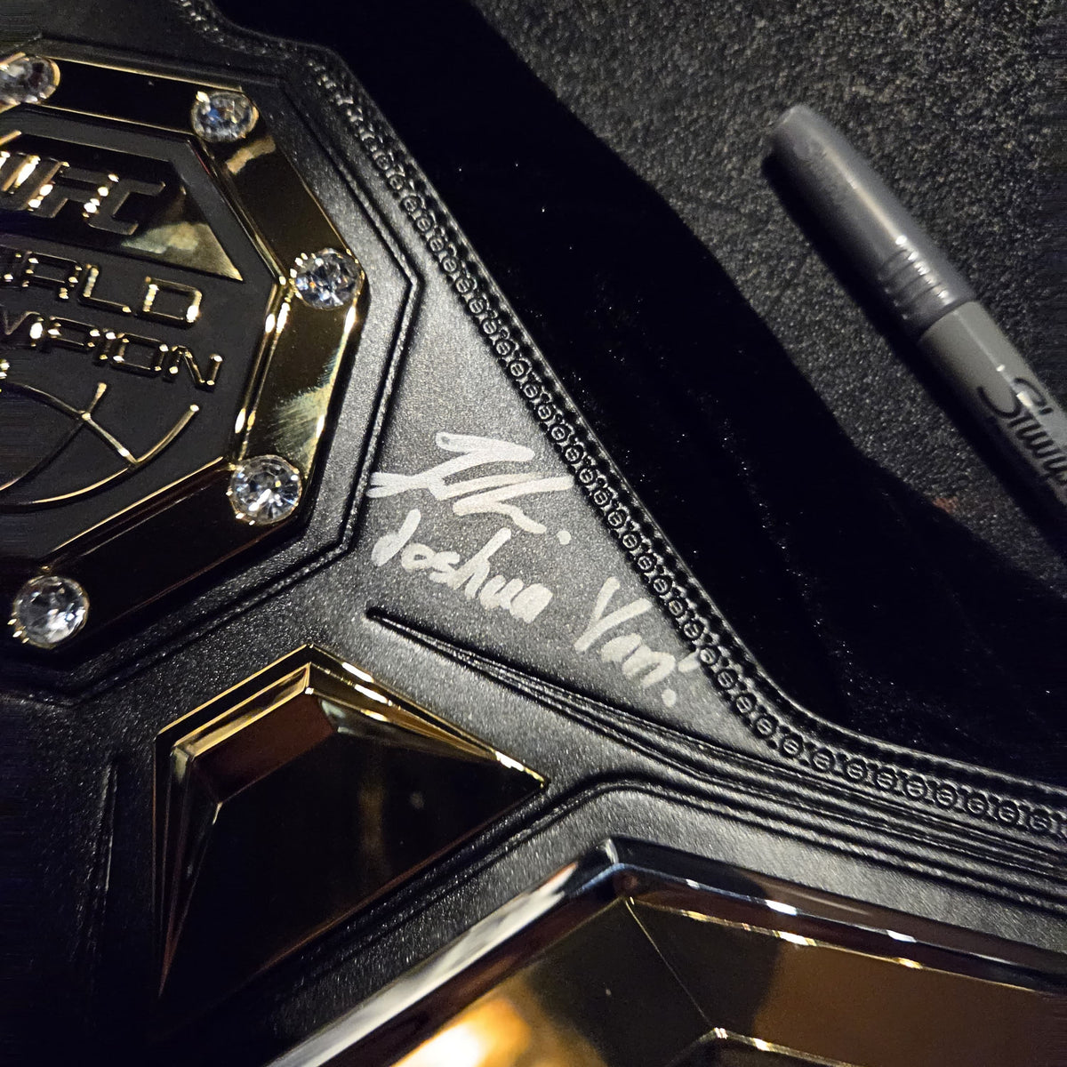 Joshua Van Signed UFC Legacy Championship Replica Belt