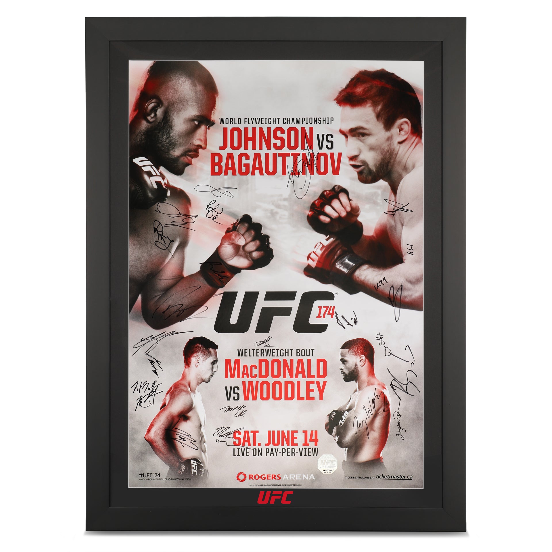 UFC 174: Johnson vs Bagautinov Autographed Event Poster