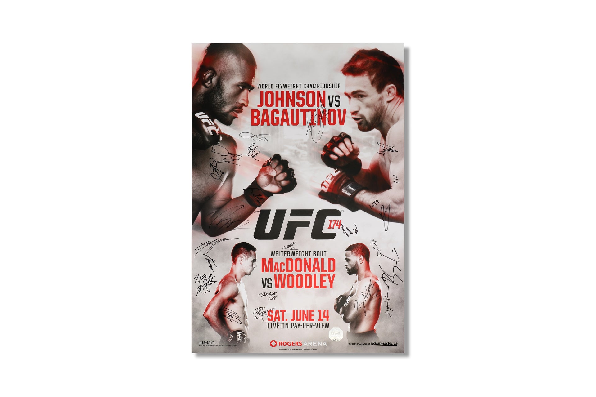 UFC 174: Johnson vs Bagautinov Autographed Event Poster