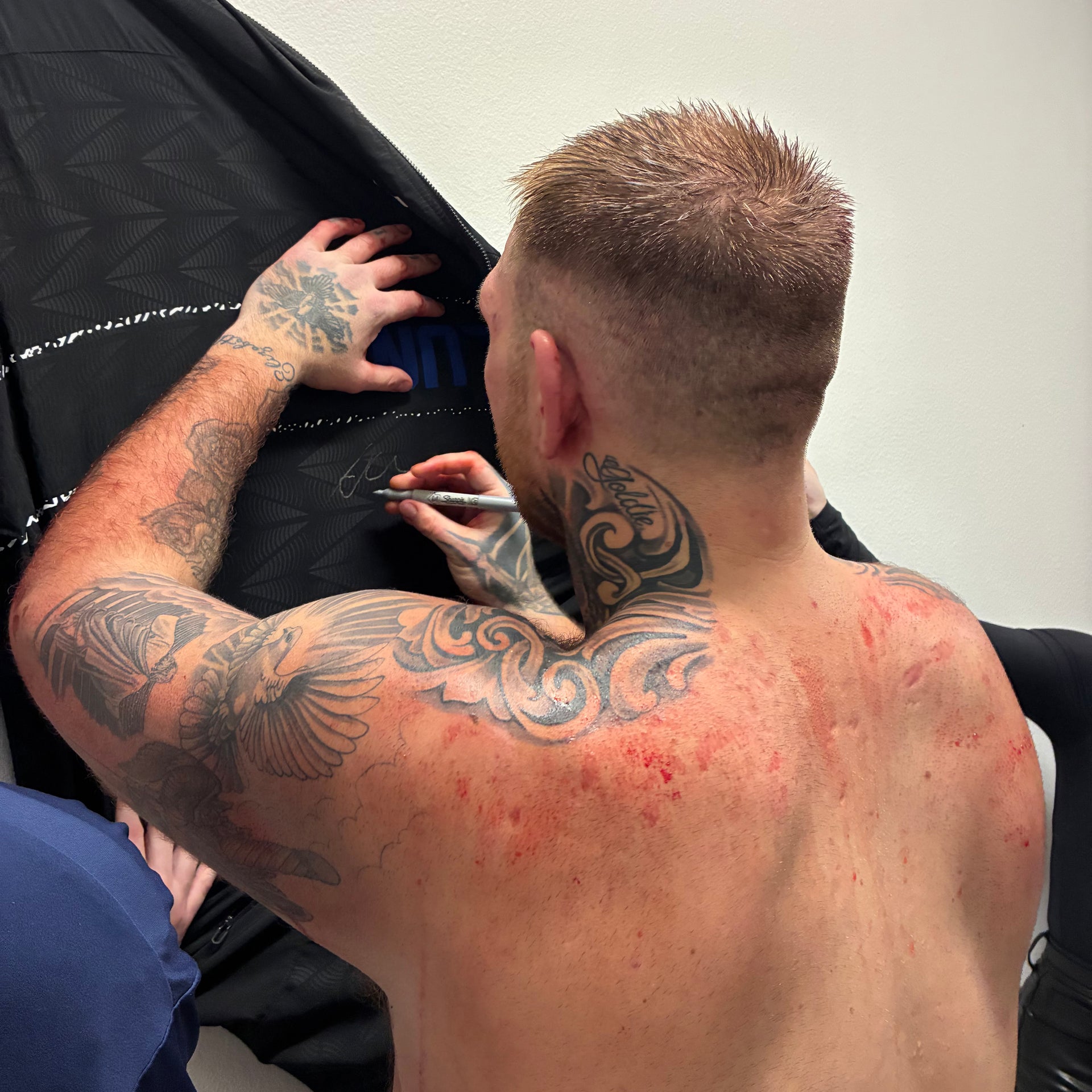 Steven Asplund Signed 1-of-1 Fight Worn Hoodie UFC Fight Night: Royval vs Kape