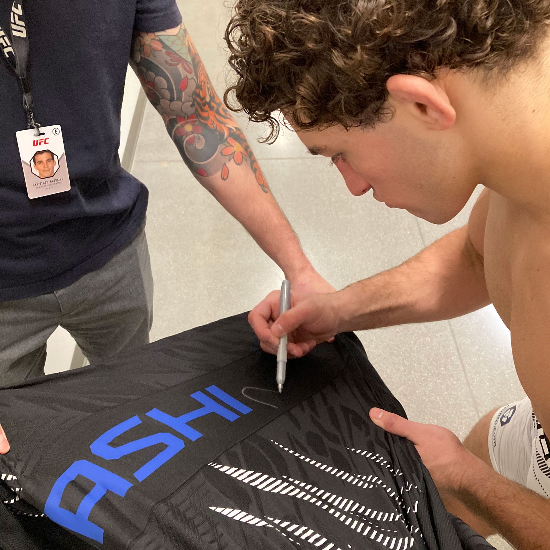 Austin Bashi Signed 1-of-1 Fight Worn Hoodie UFC Fight Night: Taira vs Park