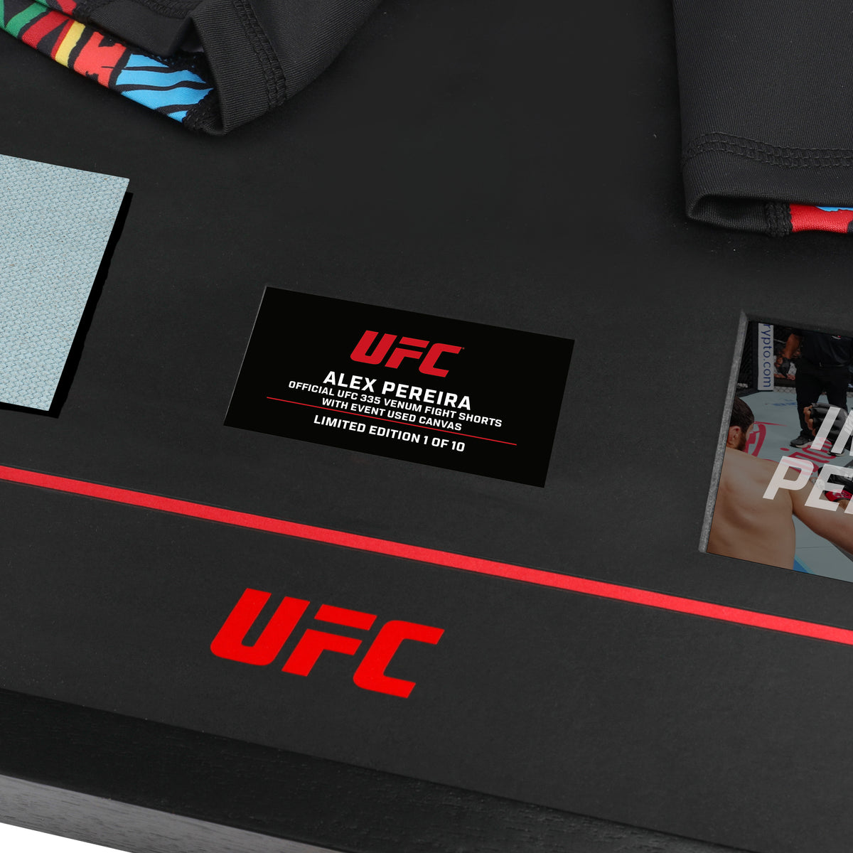 Alex Pereira Limited Edition UFC 335 Venum Shorts & Canvas Display