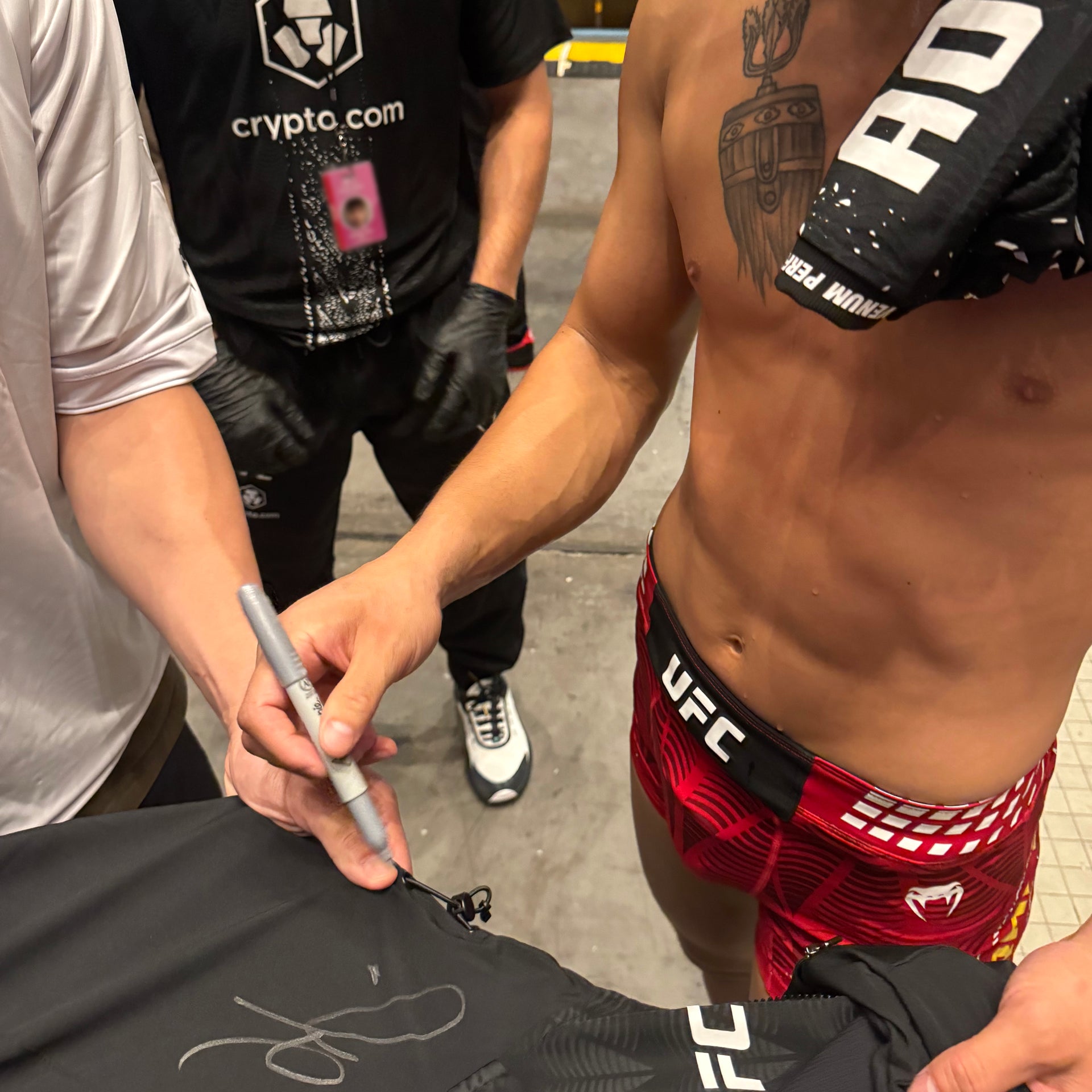 Aoriqileng Signed 1-of-1 Fight Worn Hoodie UFC Fight Night: Song vs Figueiredo