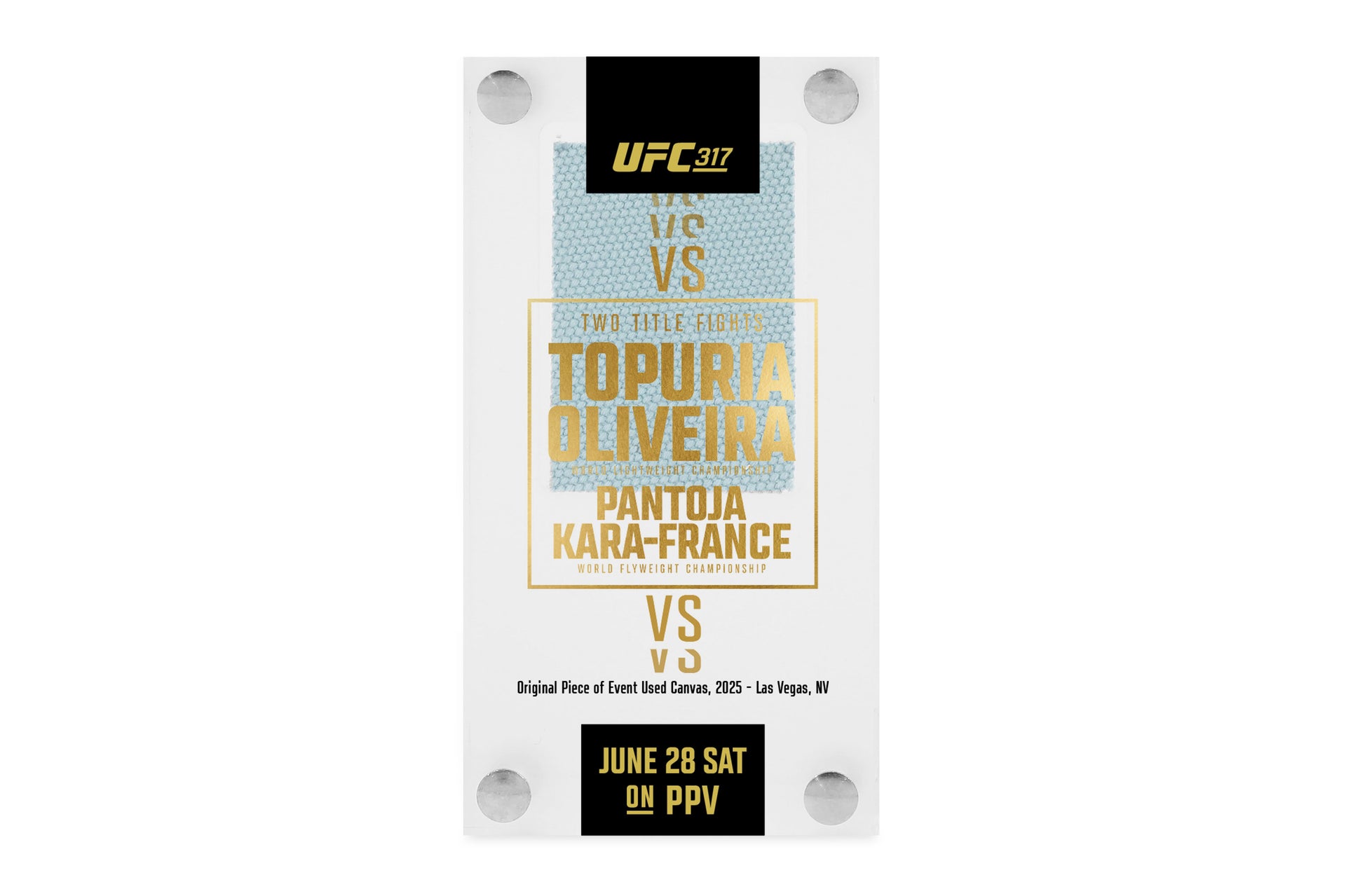 UFC 317: Topuria vs Oliveira Canvas in Acrylic
