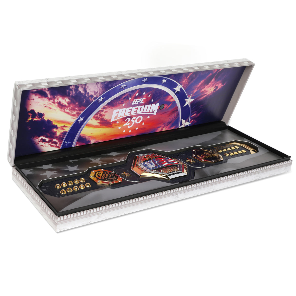 Justin Gaethje Signed UFC Freedom 250 Replica Desktop Championship Belt