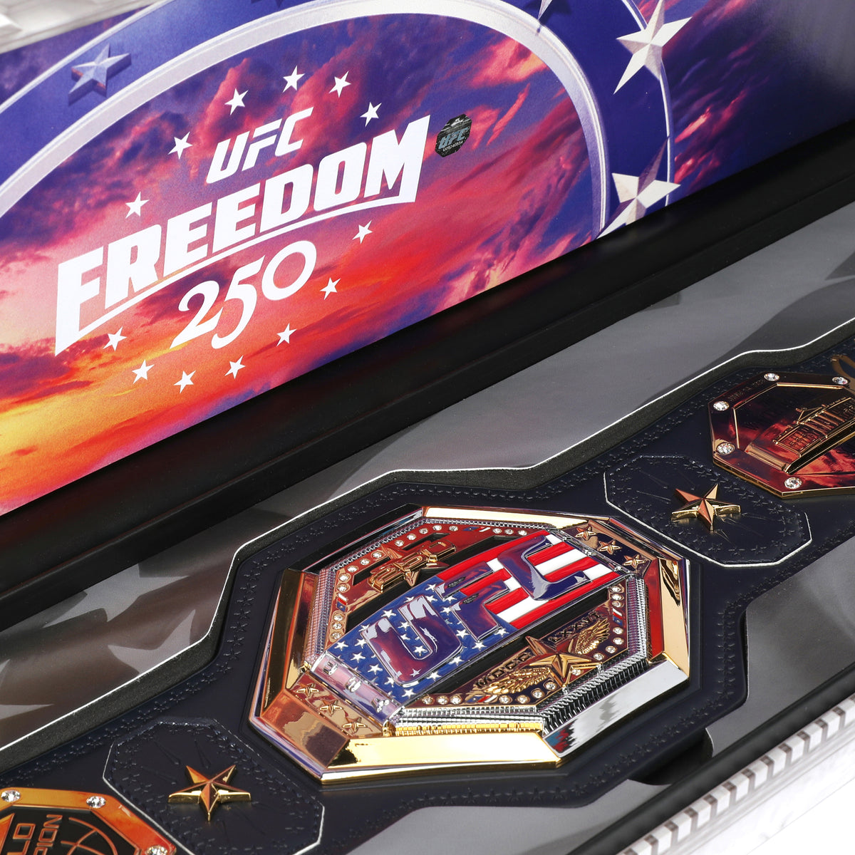 Justin Gaethje Signed UFC Freedom 250 Replica Desktop Championship Belt