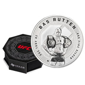 1 oz UFC Bas Rutten Silver Round (Reverse Proof) with Autographed Box