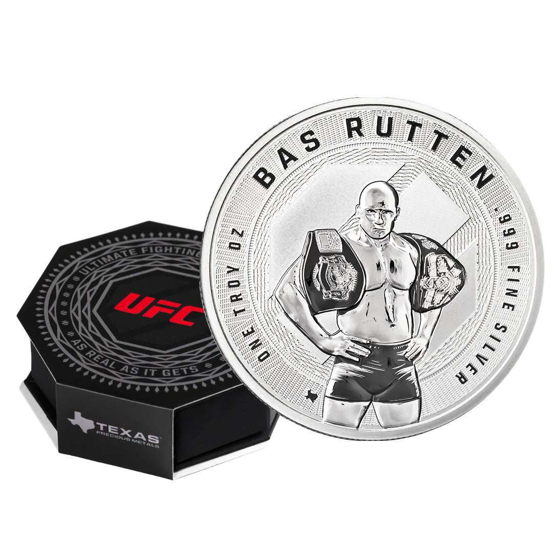 1 oz UFC Bas Rutten Silver Round (Reverse Proof)