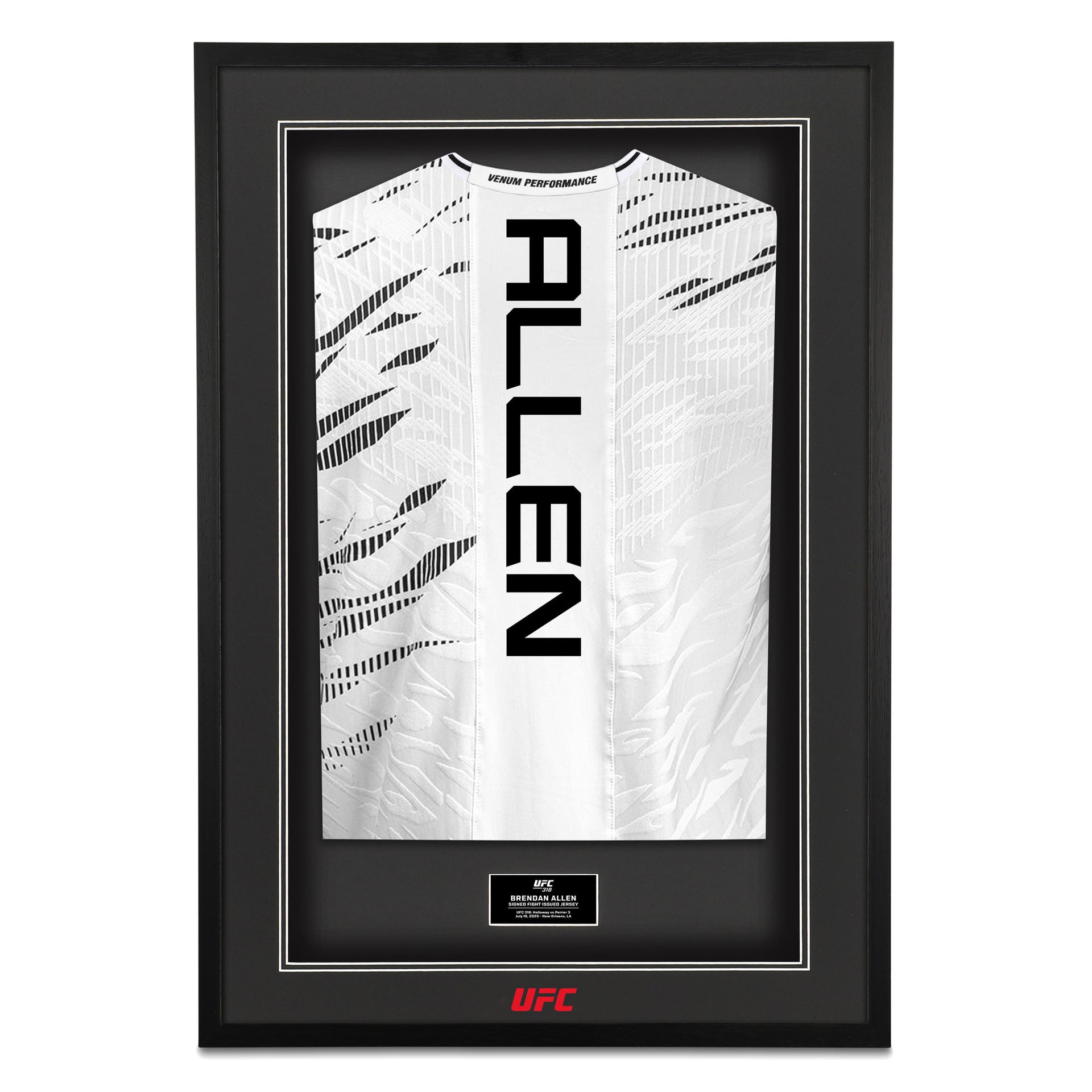 Brendan Allen Signed 1-of-1 Fight Worn Jersey UFC 318: Holloway vs Poirier 3