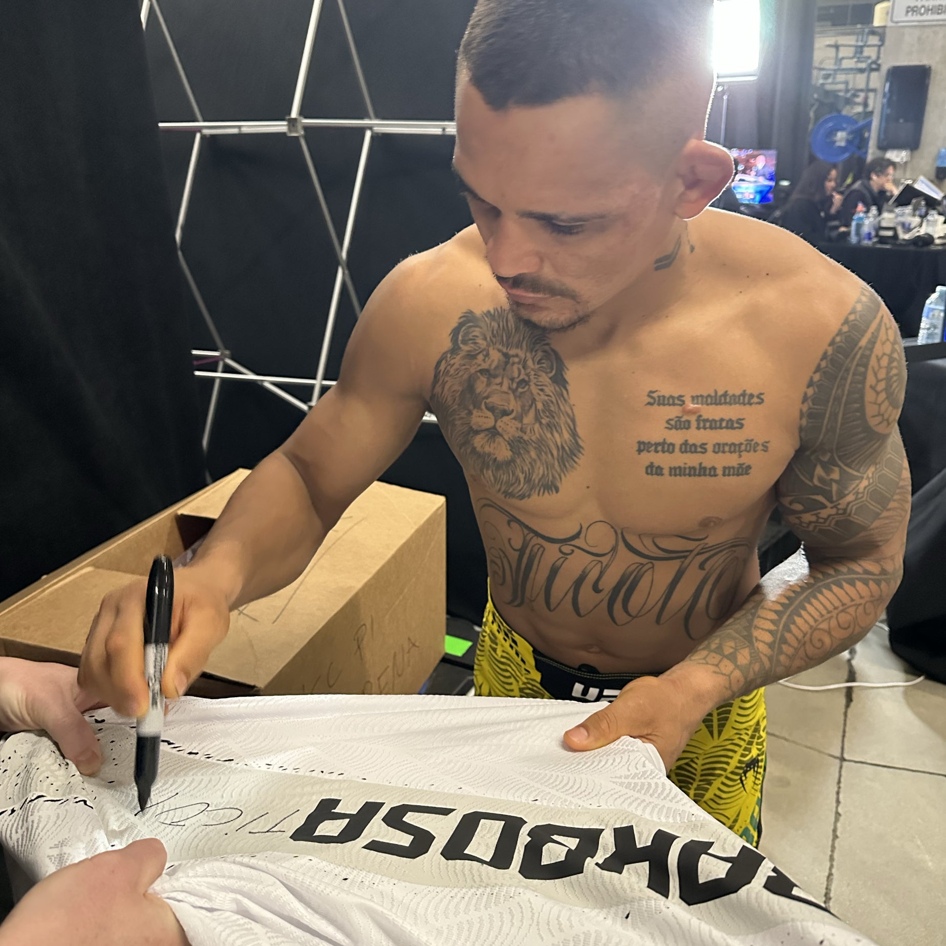 Marcio Barbosa Signed 1-of-1 Fight Worn Jersey UFC Fight Night: Burns vs Malott