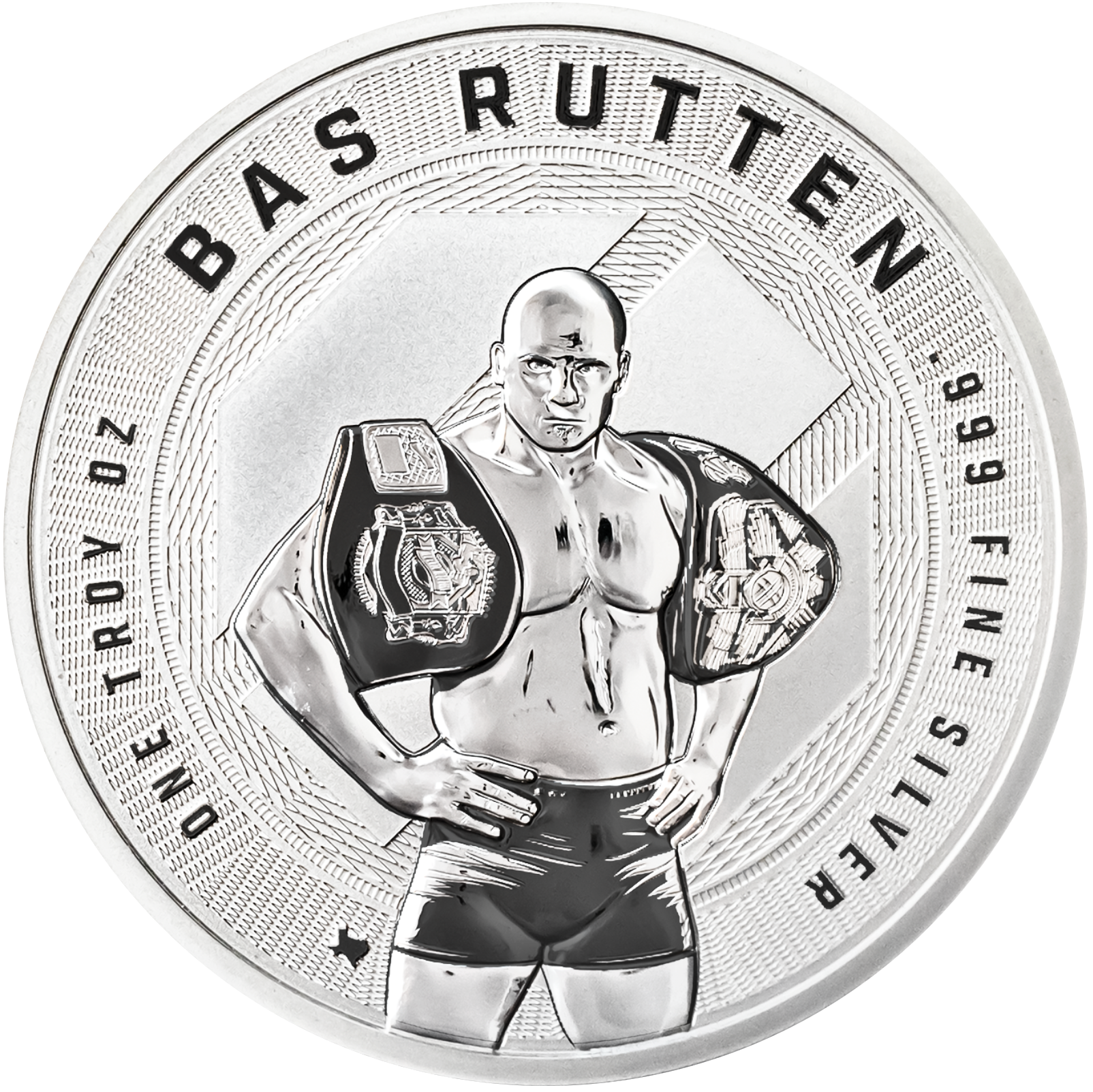 1 oz UFC Bas Rutten Silver Round (Reverse Proof)