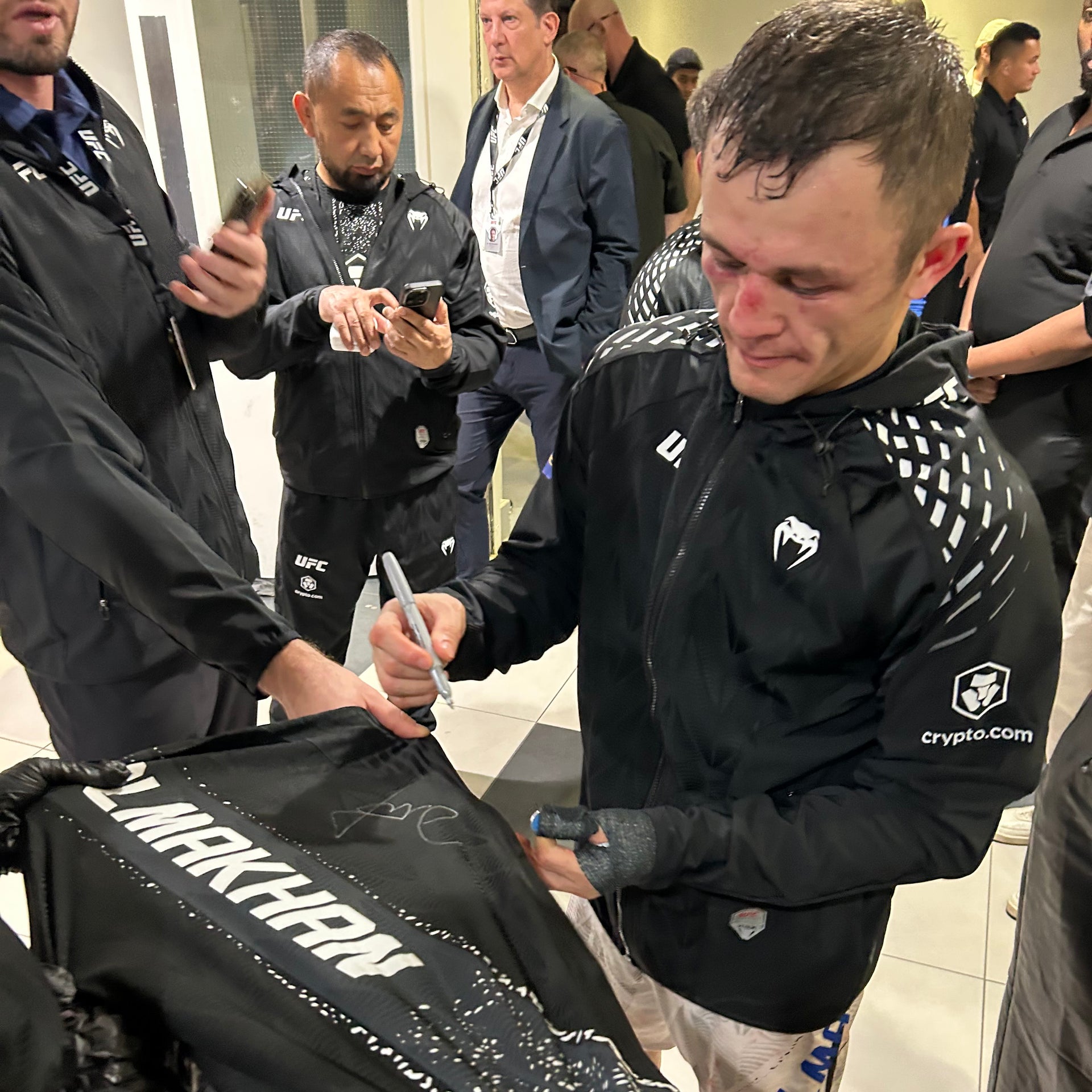 Bekzat Almakhan Signed 1-of-1 Fight Worn Jersey UFC Fight Night: Tsarukyan vs Hooker