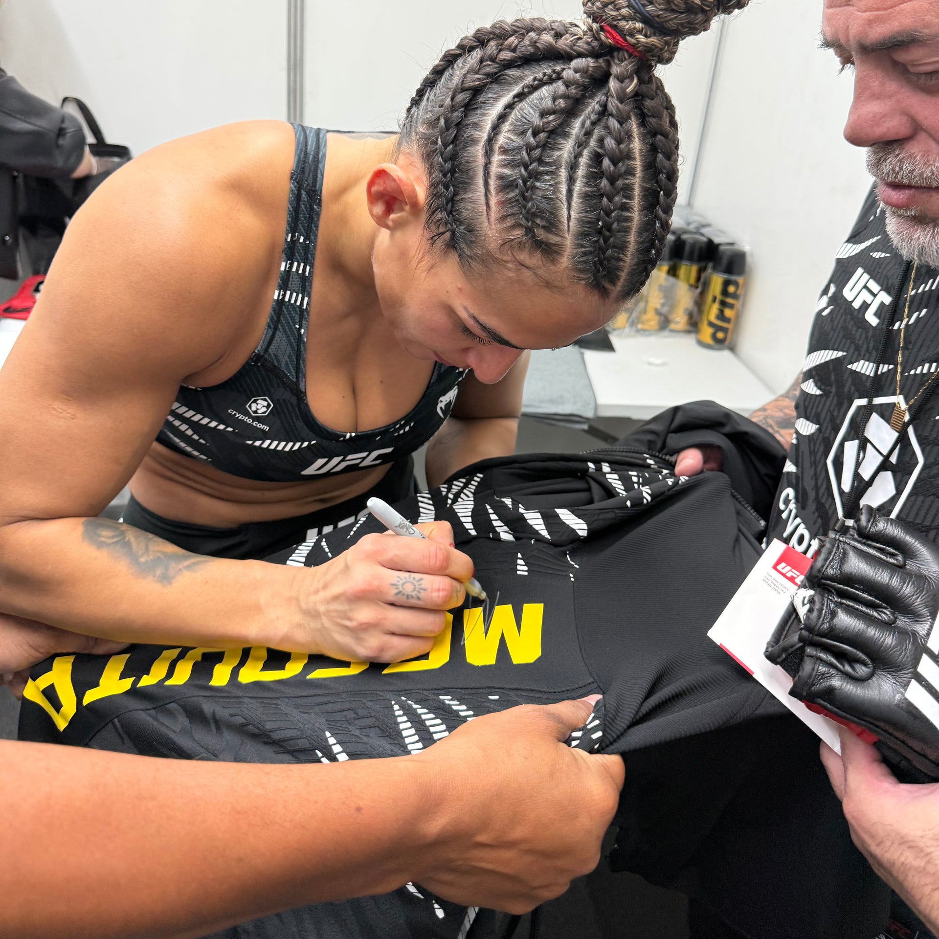 Bia Mesquita Signed 1-of-1 Fight Worn Hoodie UFC Fight Night: Oliveira vs Gamrot